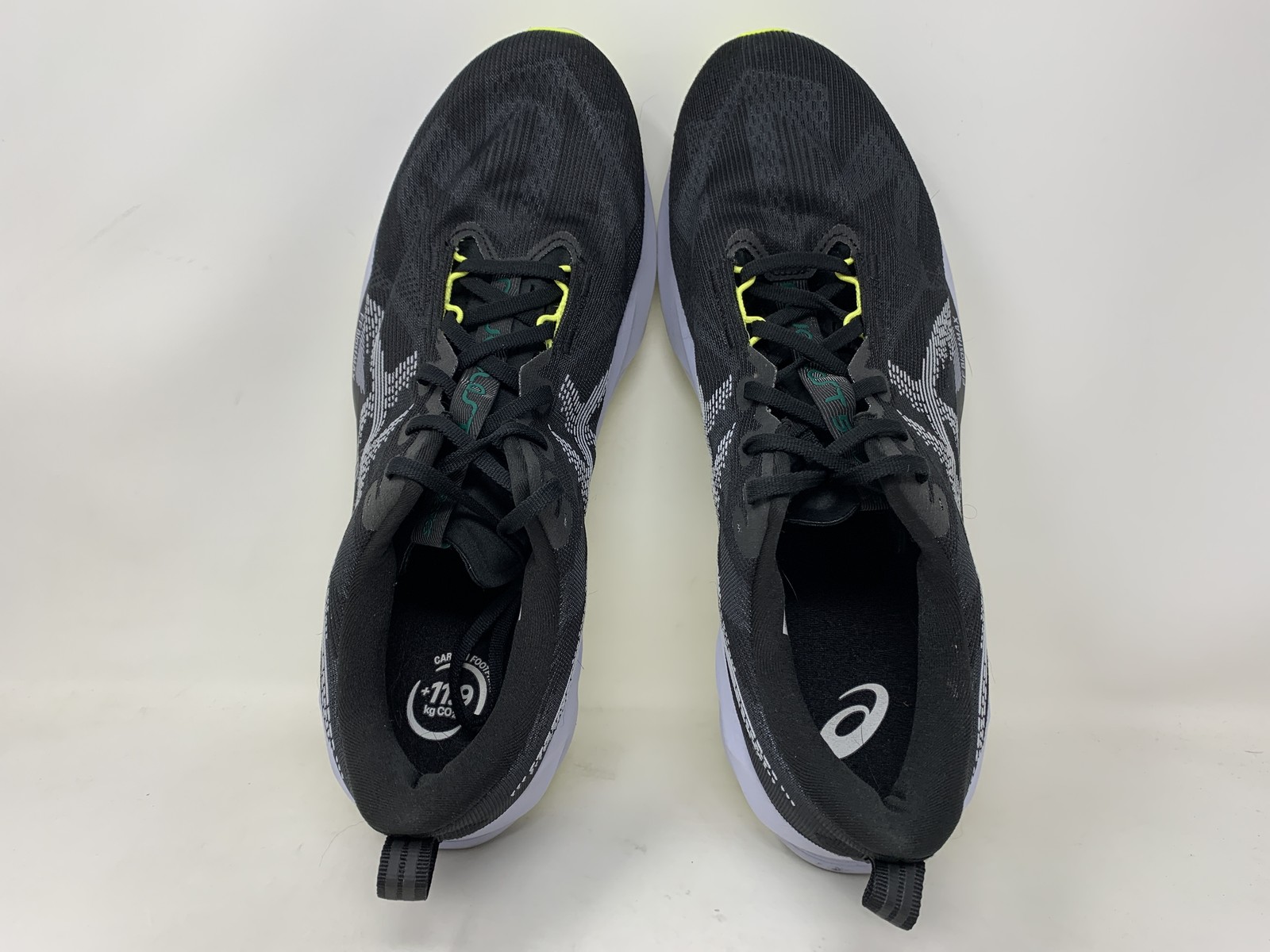 Men’s Asics Novablast 5, Black/Blue Fade, 13 D Medium US