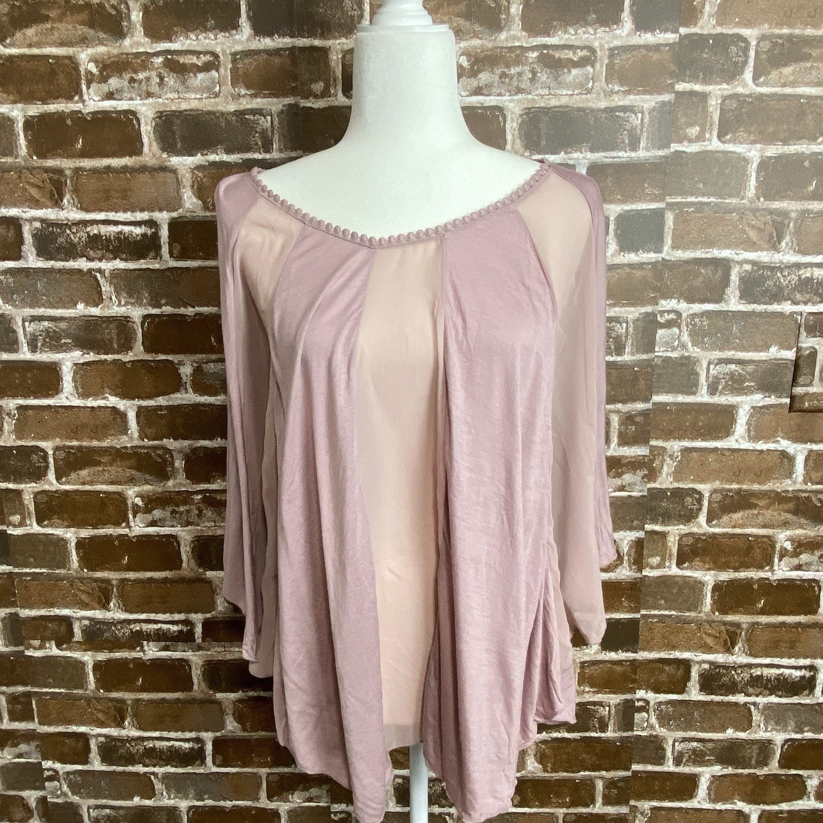 Women’s Apt 9 Pink Popover Poncho Batwing Style Shirt/Blouse Size L/XL