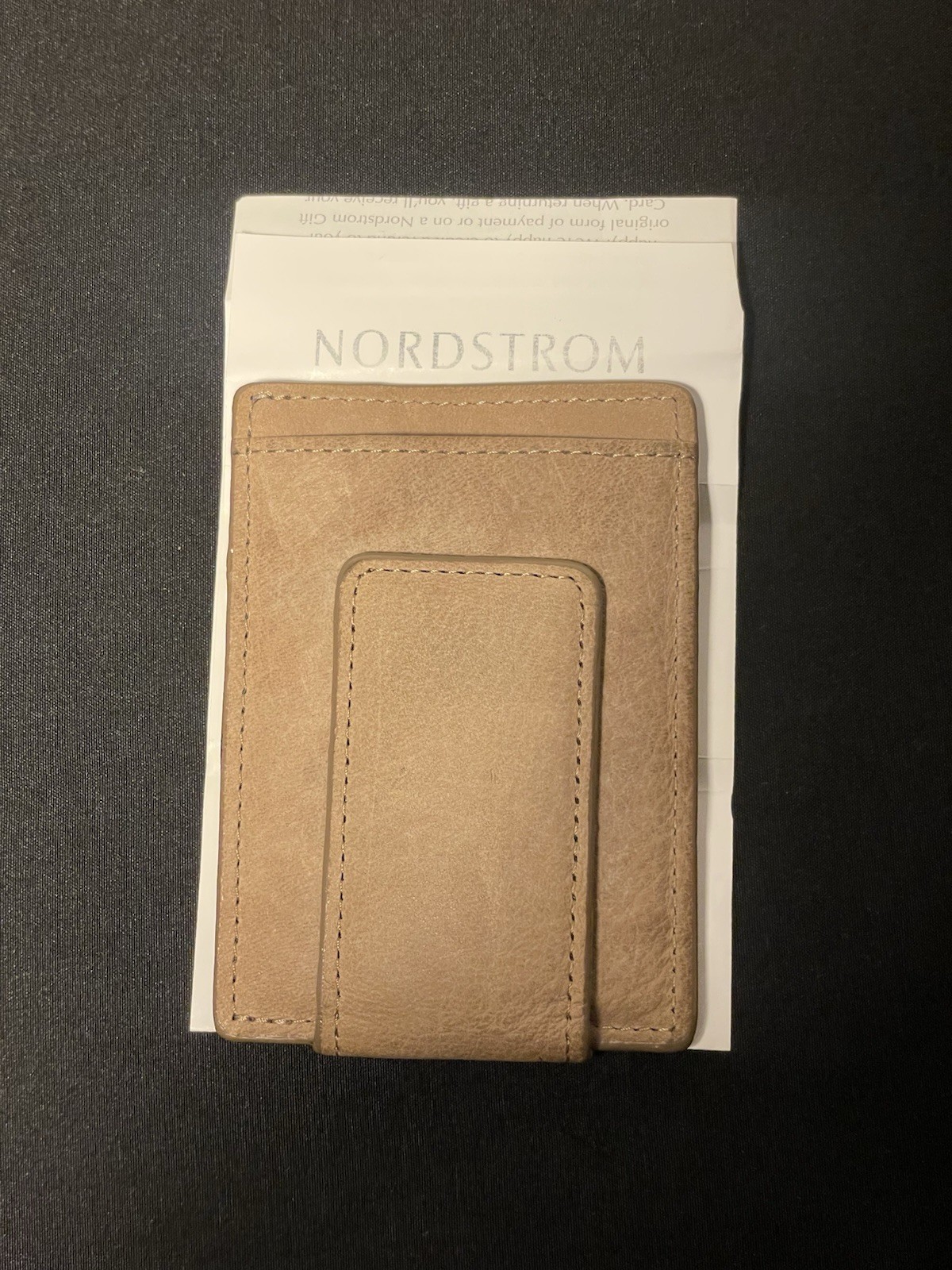 NIB Nordstrom Men’s Shop CARD WALLET WITH MONEY CLIP Retail $49.50 BROWN EARTH