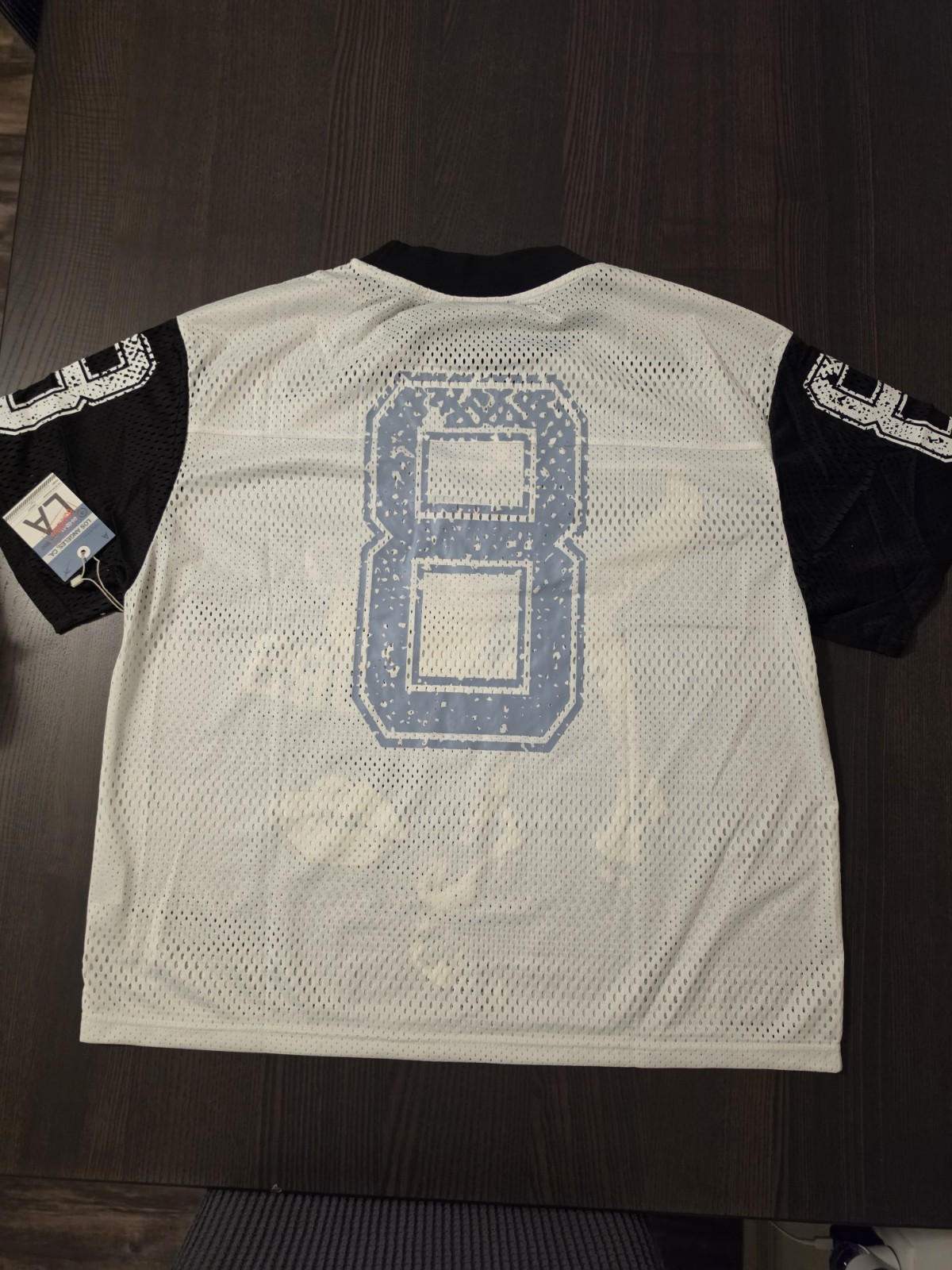 Lifted Anchors Spearmint Football Jersey White/Black Size 2XL Oversized Cropped