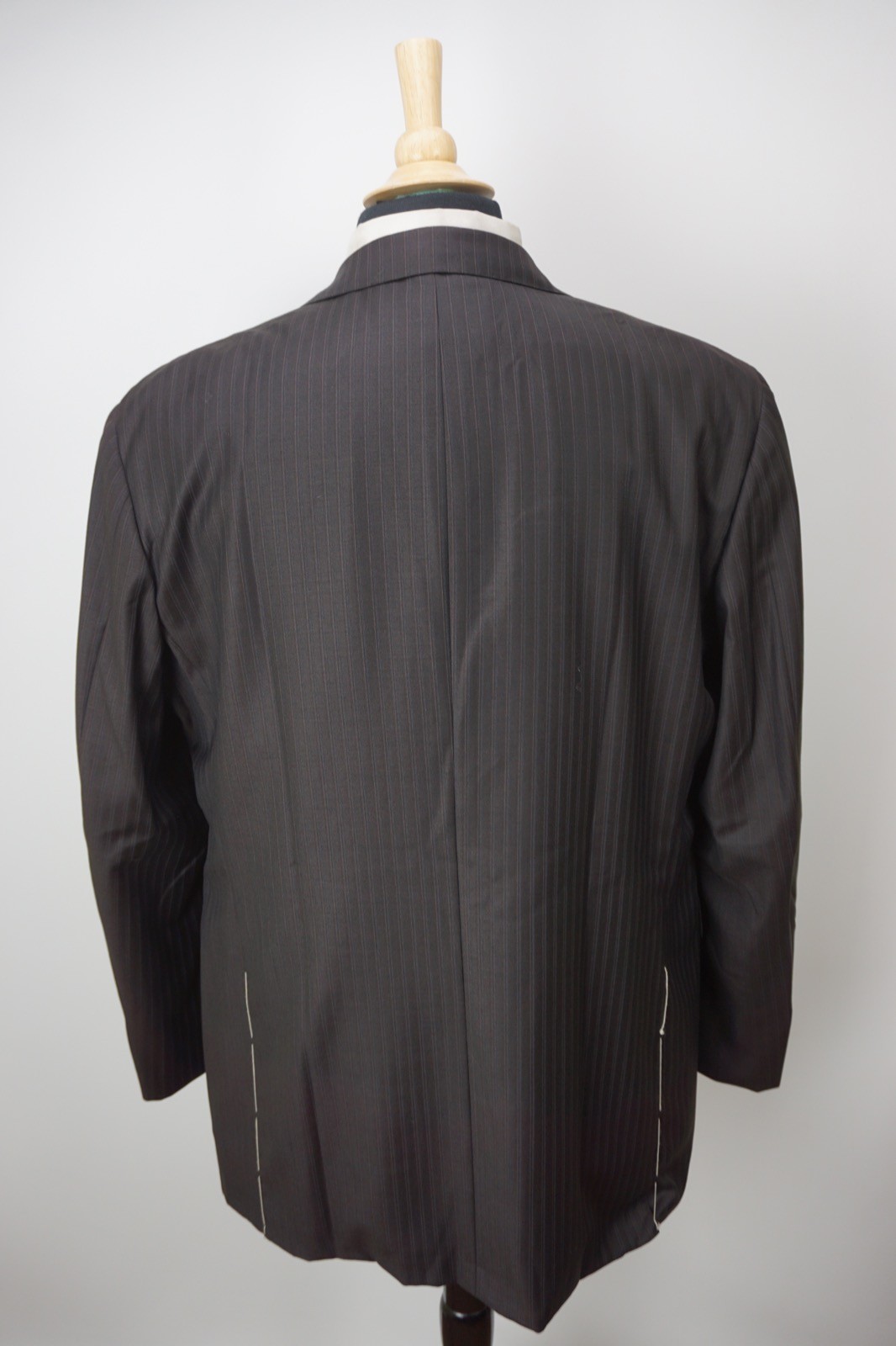 Sartoria Partenopea Brown Striped Wool 2 Pc Suit Jacket Pants 48R 58EU NEW
