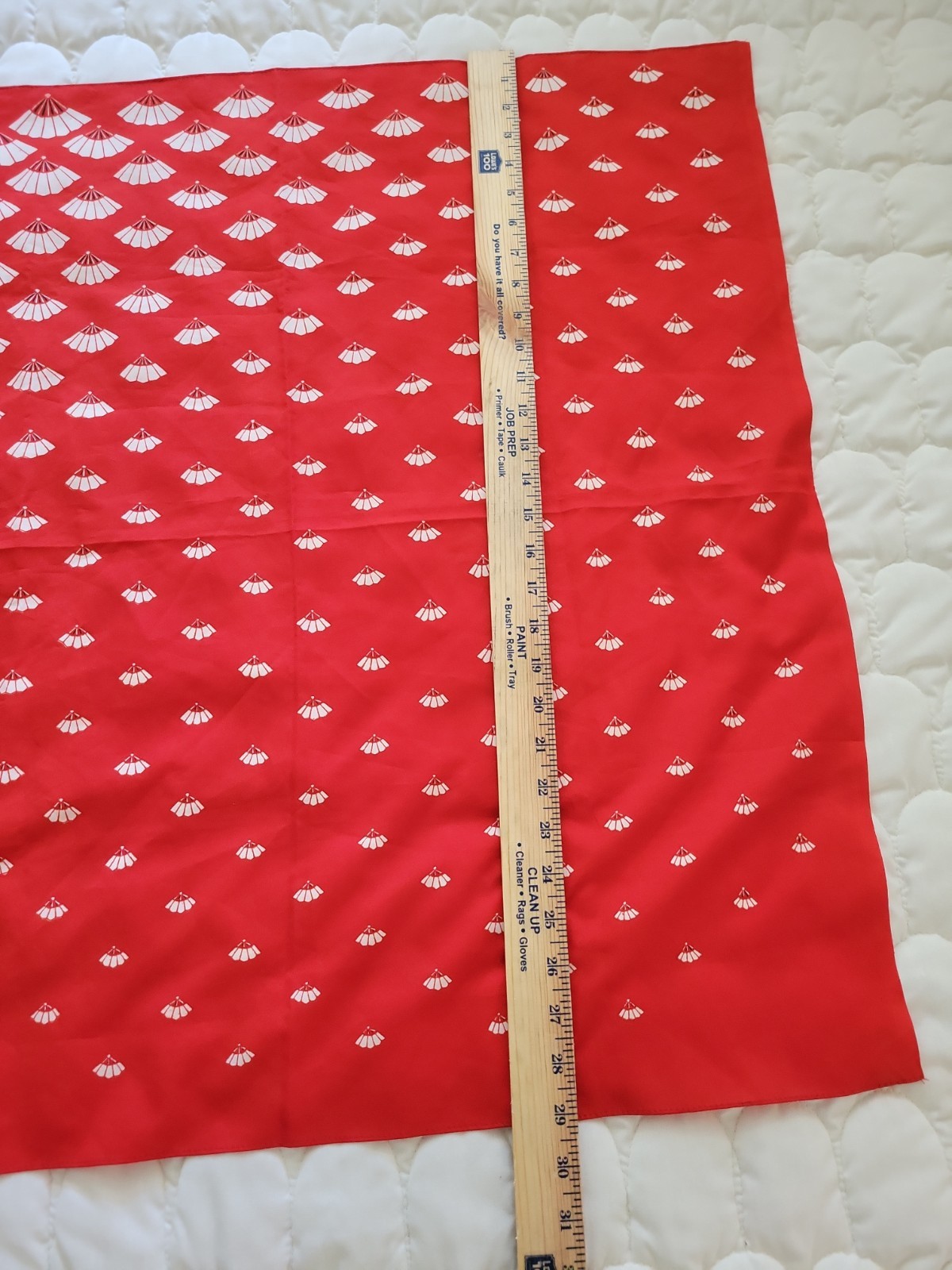 Stllook Red White Hand Fans Design Scarf 29×28 Inches