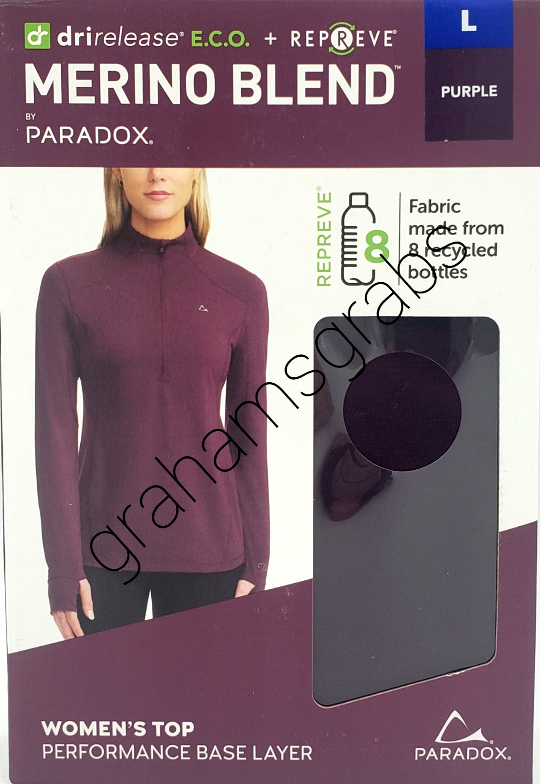 PARADOX Women’s MERINO BLEND PERFORMANCE BASE LAYER 1/4 ZIP TOP DriRelease SIZES