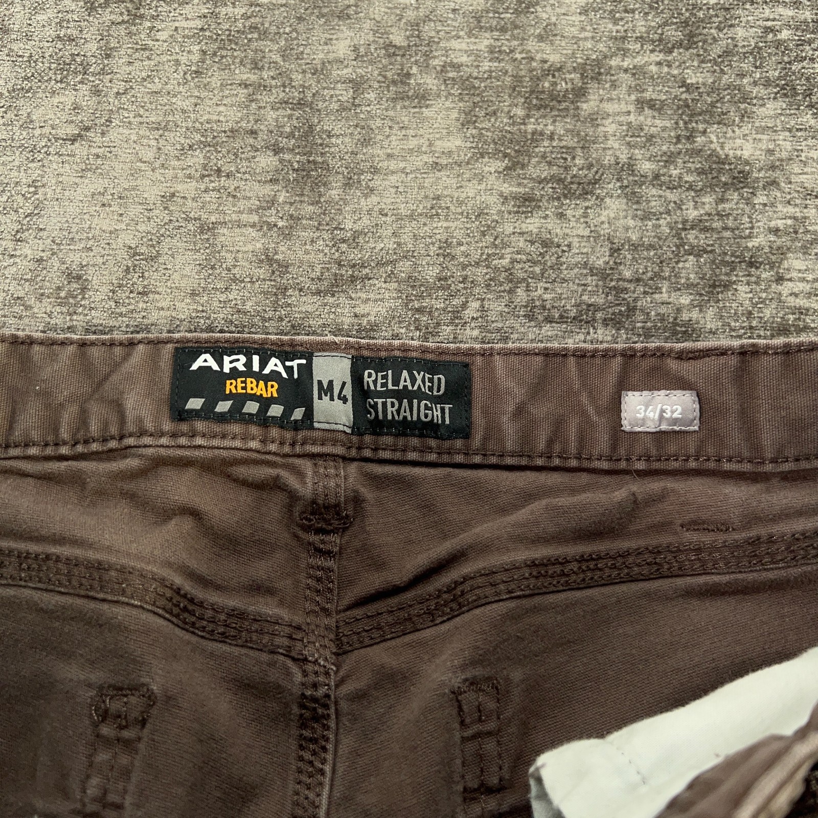 Ariat Rebar M4 Pants Men 32×30 Brown Canvas Relaxed Straight Stretch Tag:34