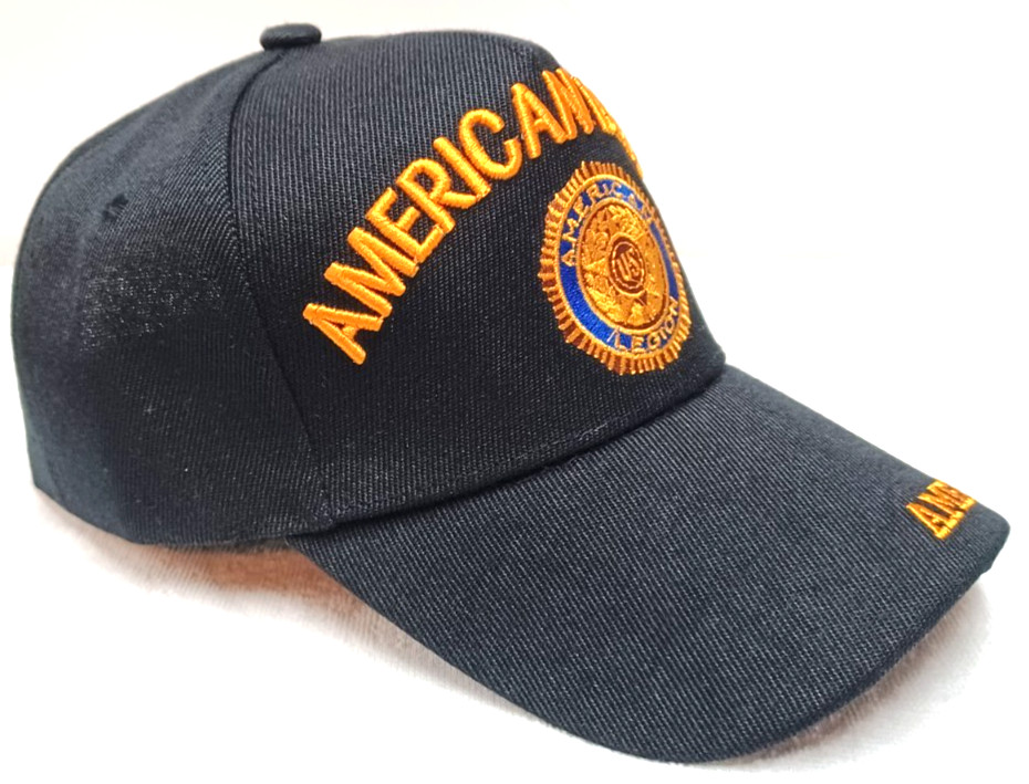 AMERICAN LEGION MILITARY CAP AMERICAN LEGION HAT BLACK WITH INSIGNIA