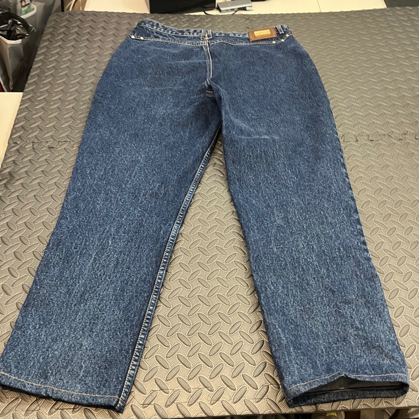 Lawman Western Jeans Womens 21/22 Blue Relaxed Fit High Rise Studded 90s Vintage