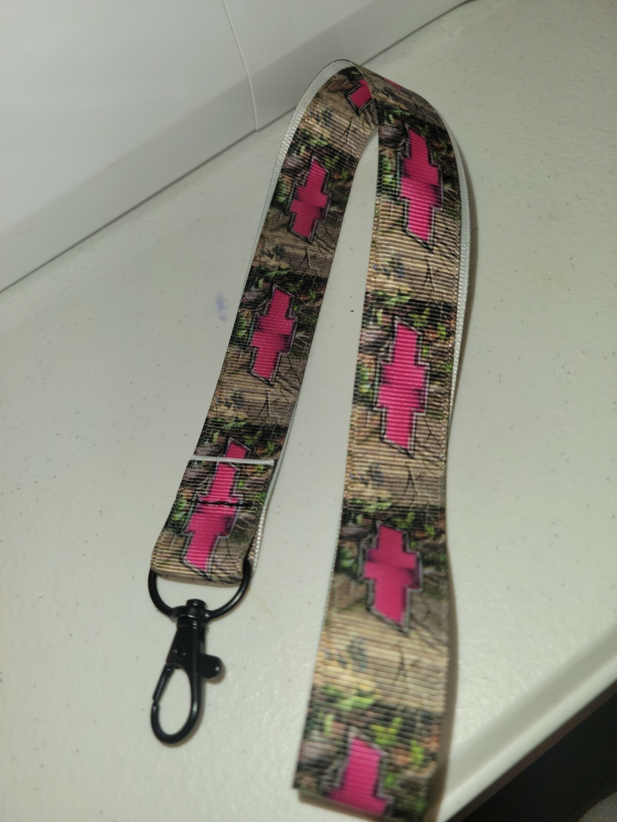 Homemade Multiple Purpose Camo Pink Chevy Bow Tie Lanyard Keychain Badge Etc