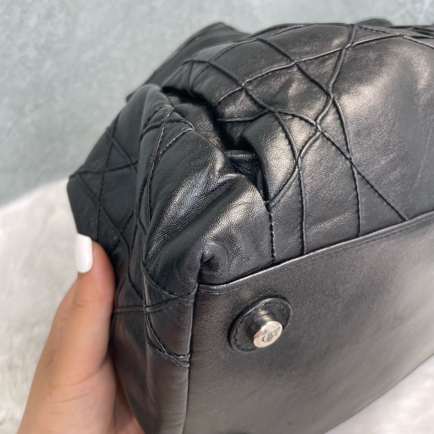 Dior Pre-Owned Authentic Shoulder Bag 40*16*25 Silver Free Tracked Shipping