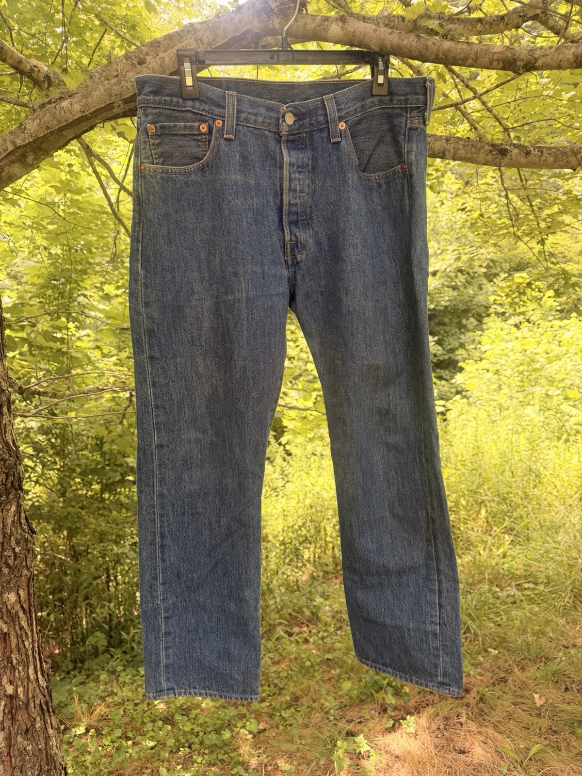 Levis 501 Original Fit Mens Blue Straight Leg Button Fly Jeans 34×30 00501-0194