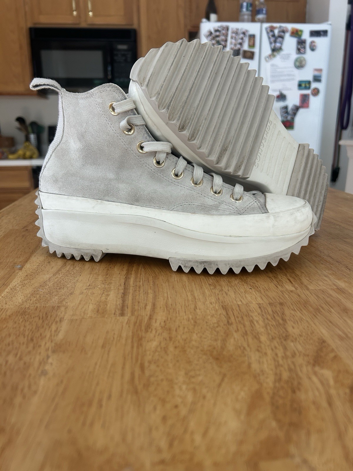 Converse Run Star Hike Platform High Top Suede Ivory Earthy Neutrals – women’s 8