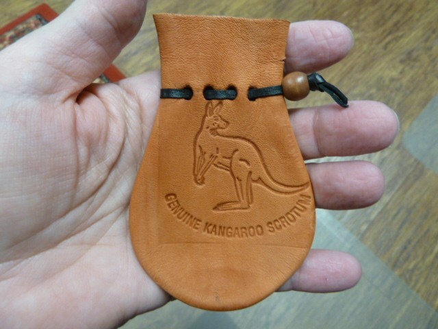 EL/900-1 Australia Kangaroo Coin Purse Leather scrotum purse weird Gag gift