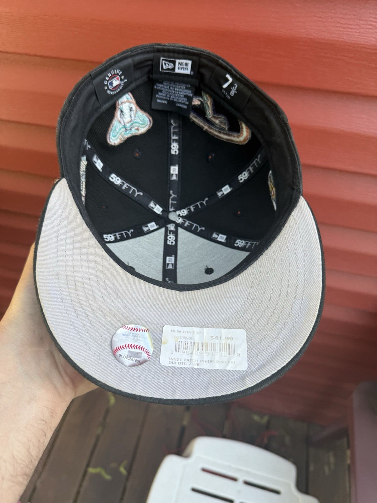 VTG New Era Arizona Diamondbacks 2001 WS Patch MLB Fitted Hat 59 Fifty Sz 7 3/8