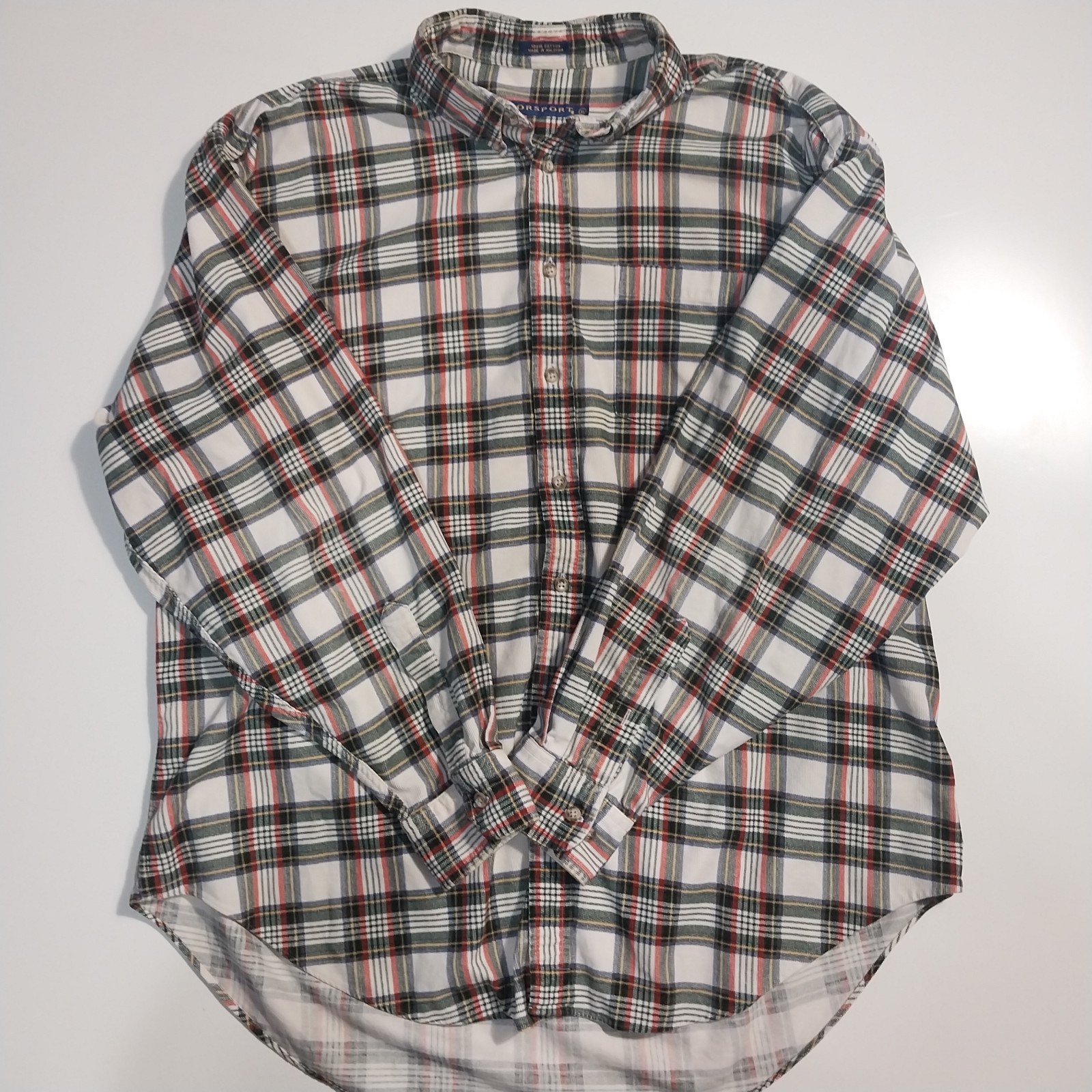 Vintage NORSPORT Shirt Mens XL Button-Down Multi-Color Long Sleeve Plaid