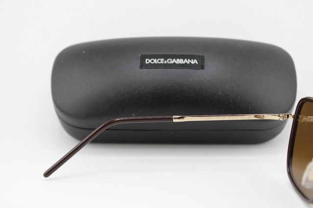 NEW DOLCE & GABBANA DG 2220 488/83 GOLD BROWN AUTHENTIC SUNGLASSES 57-17
