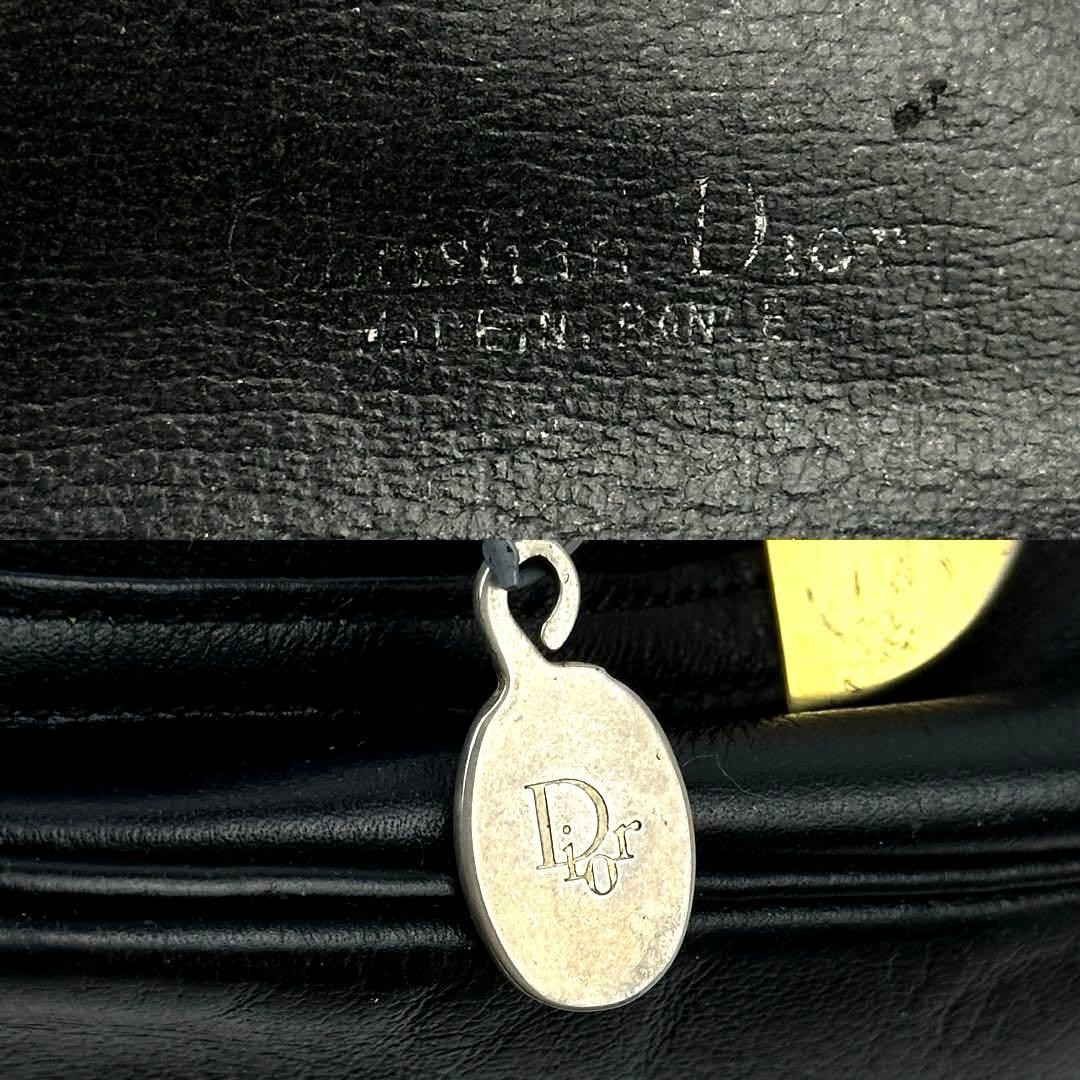 Christian Dior Bag Condition Dior Shoulder Trotter Gold Hardware Leather Black