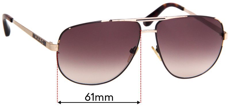 SFx Replacement Sunglass Lenses Fits Marc By Marc Jacobs Mmj 131/s – 61mm Wide