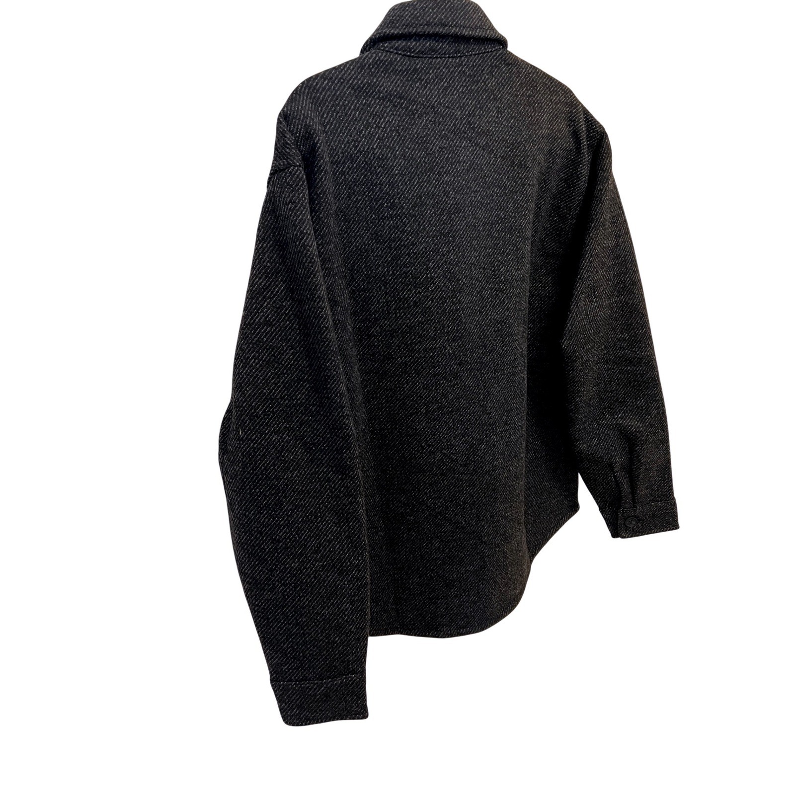 NWT Banana Republic Mens Shirt Jacket Black Marl Textured Button Front Shacket M