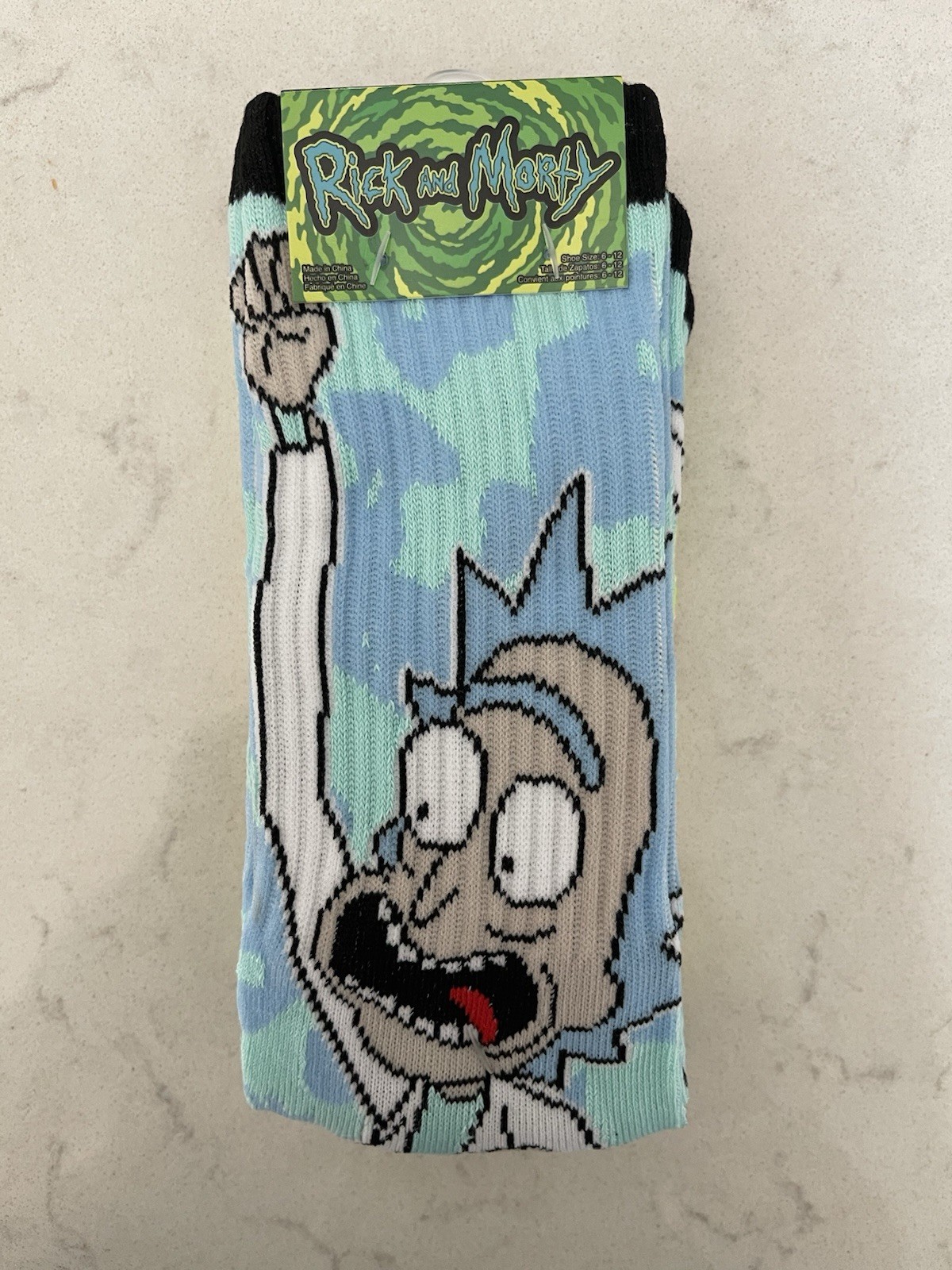 New Rick and Morty Socks Adult Cartoon Adult Unisex Size 6-12 2 Pair