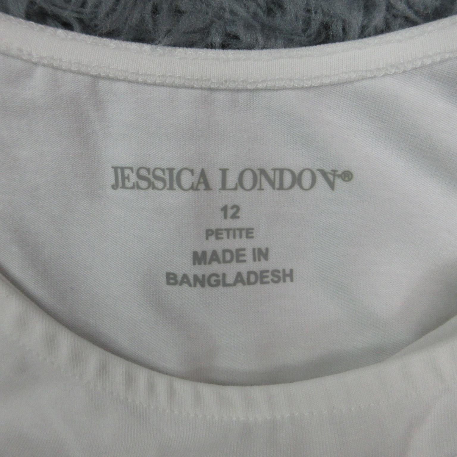 Jessica London Dress Womens 12 Petite White Tank A-Line Long Sleeveless NWT
