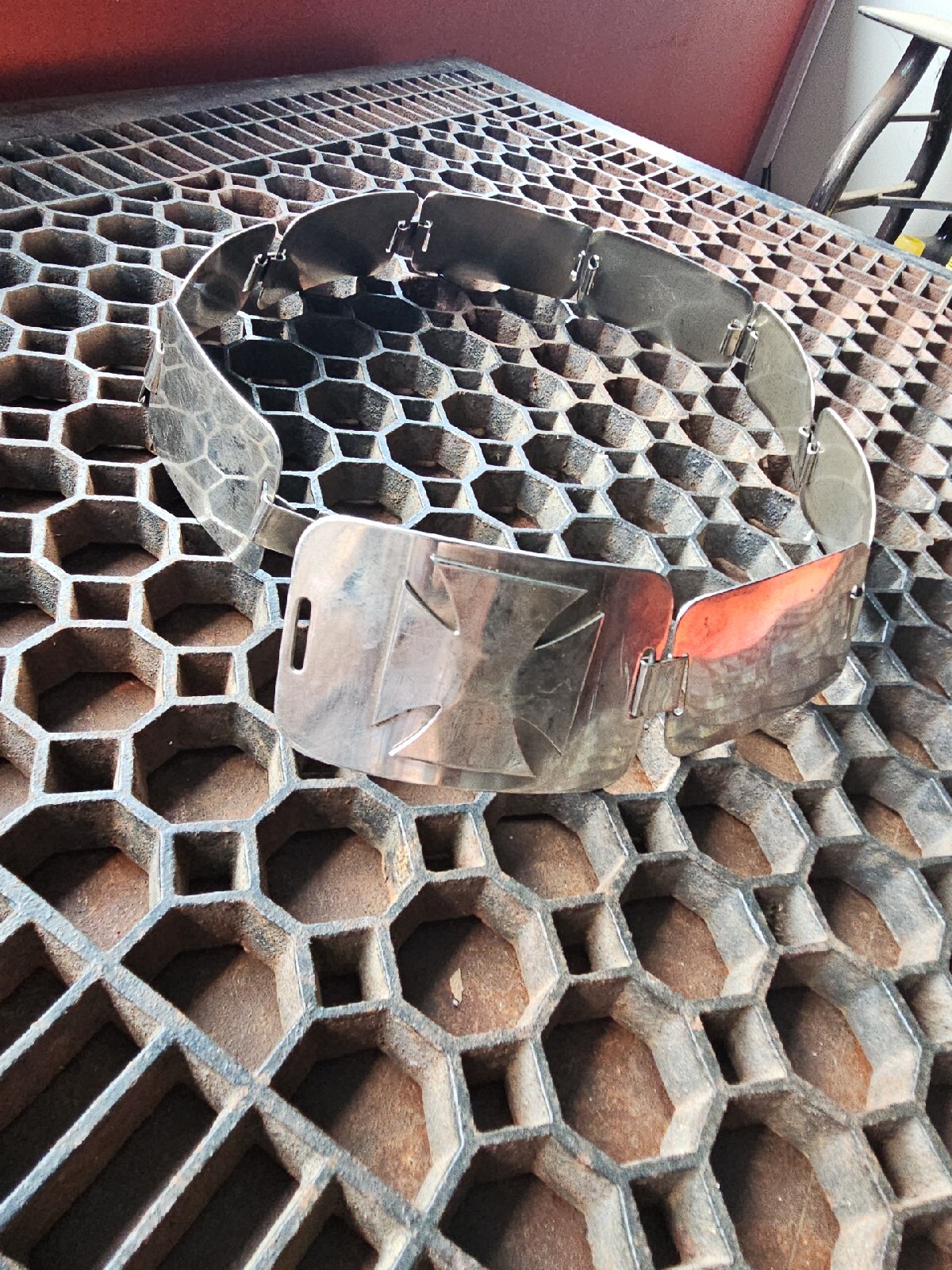 IRON CROSS MOTORCYCLE CHROME STAINLESS STEEL BELT BIKER HARLEY-DAVIDSON RIDER