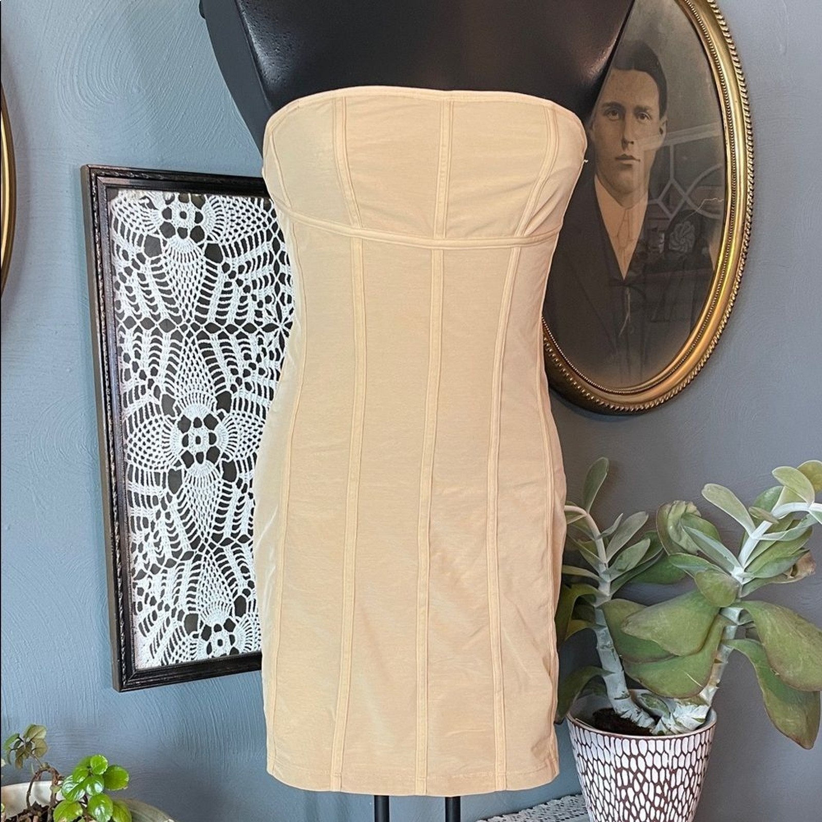 Urban Outfitters Strapless Cream Dress