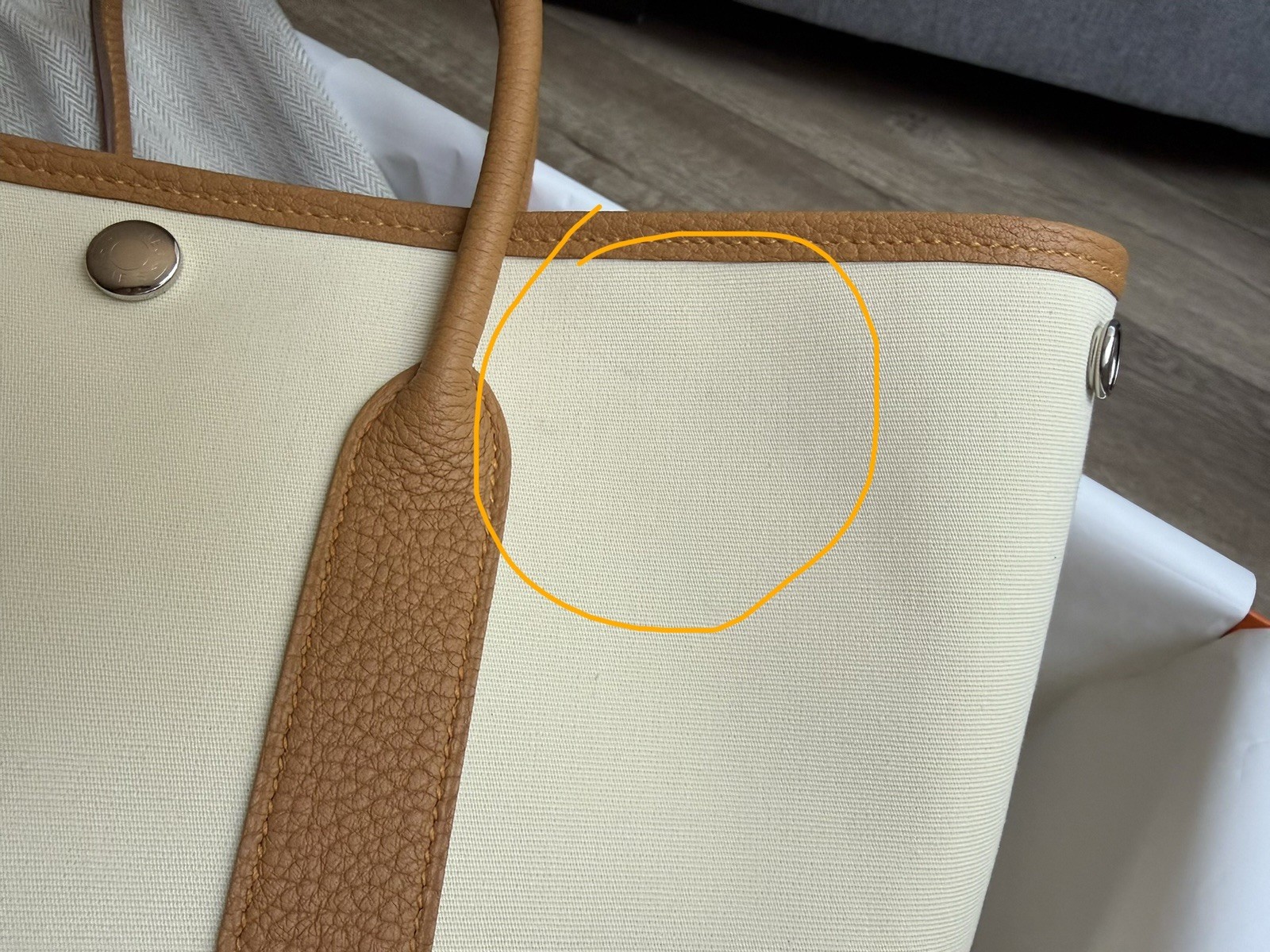 New Hermes Garden Party 30 Vanilla Vanille Naturel Sable Canvas Leather Tote Bag