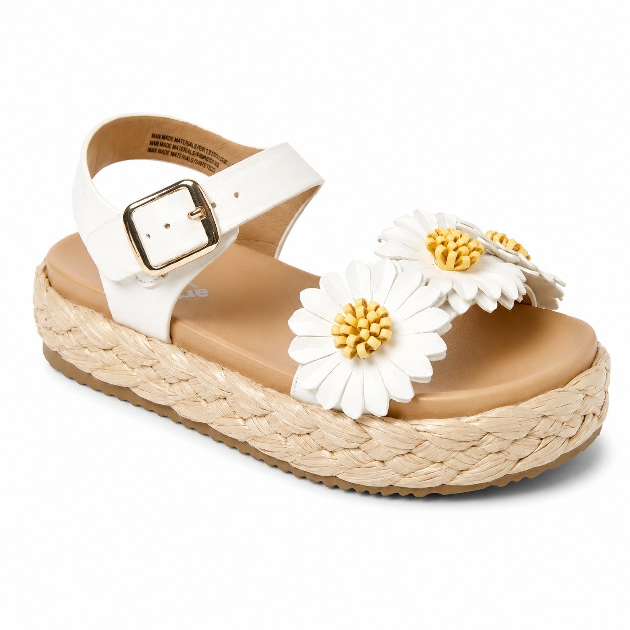 Girls Makayla Daisy Platform Sandals byt Art Class White Size 3 NWT