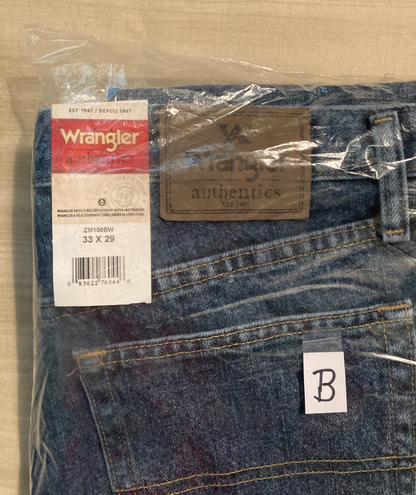 Wrangler Authentics Men’s Classic 5-Pocket Regular Fit Jean Stonewash Dark 33×29