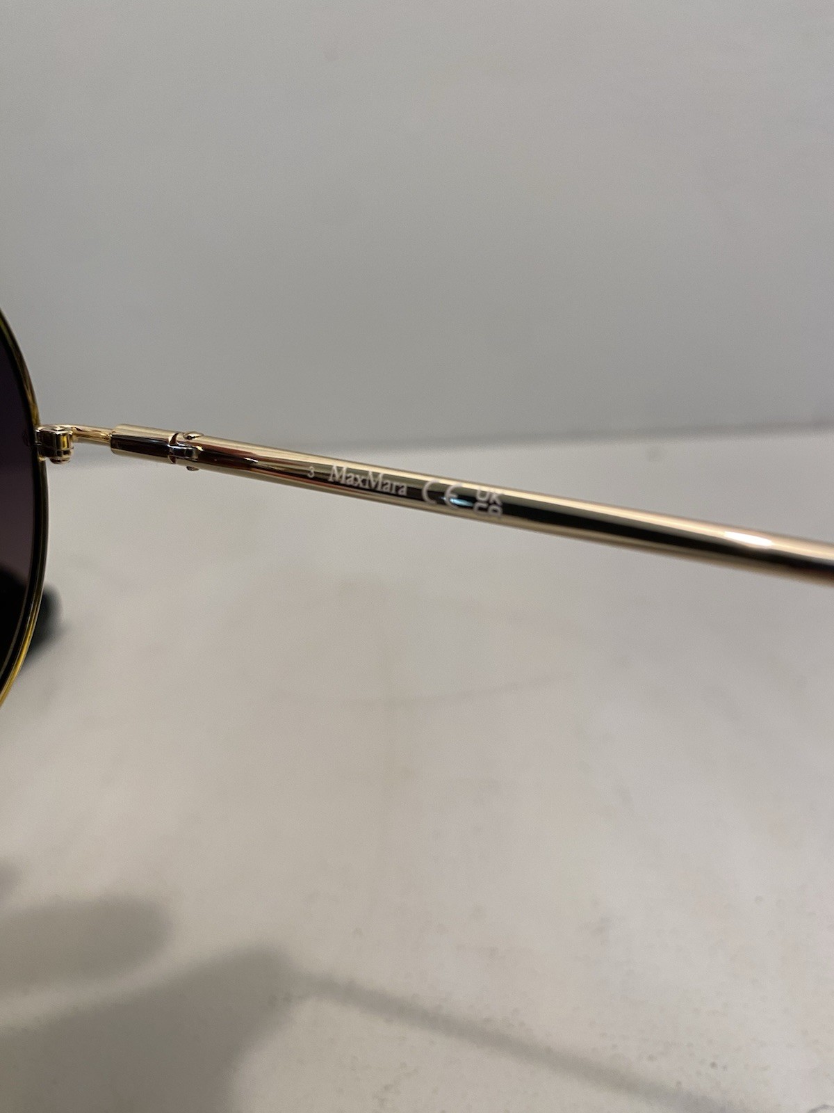 Max Mara MM0081 Gold Frame Aviator Sunglasses 60mm