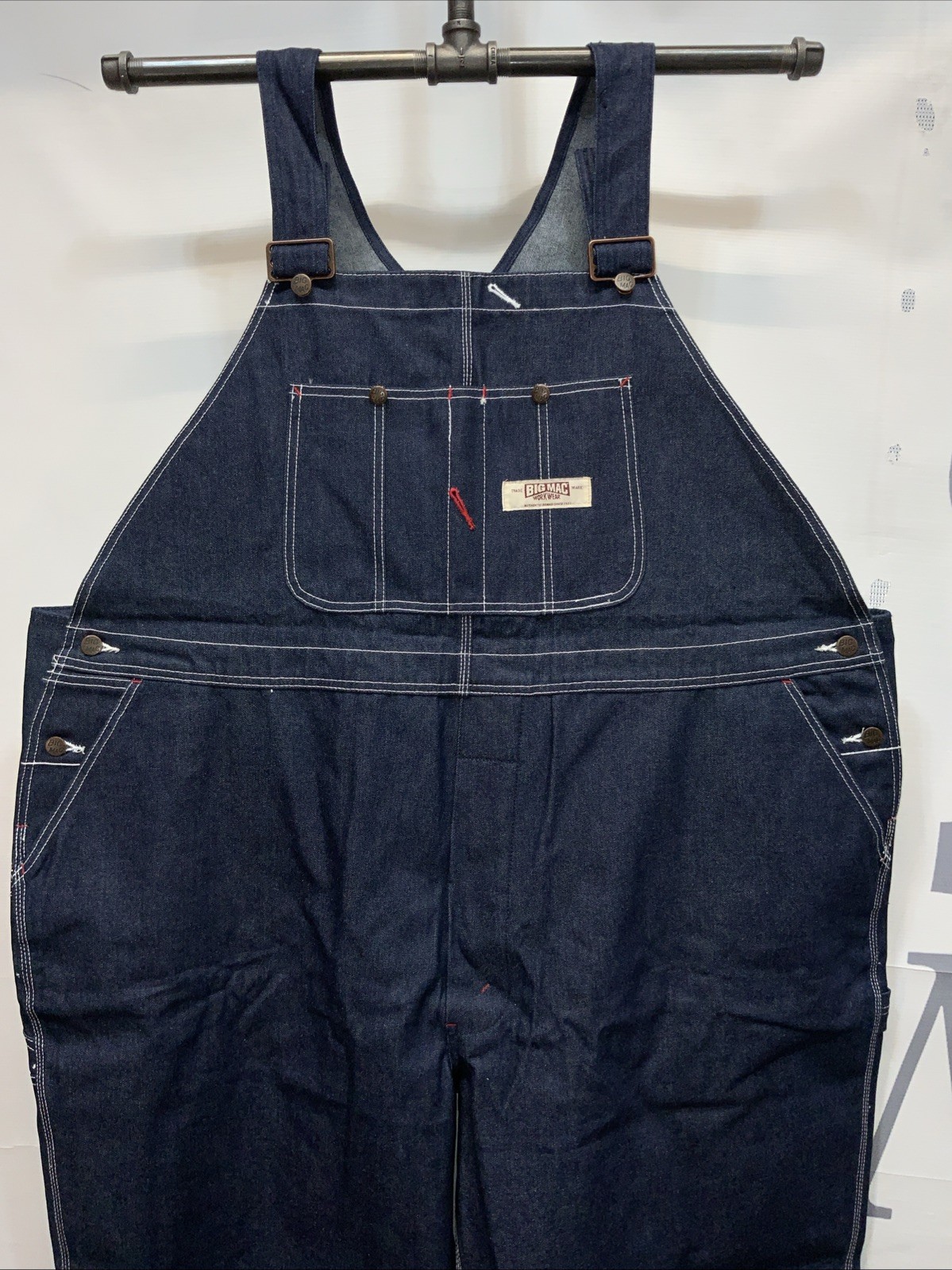 Mens Big Mac NWOT Denim Jeans Carpenters Bib Overalls Size 56X28. 000055