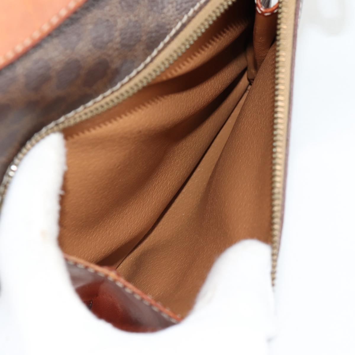 CELINE Macadam Canvas Backpack PVC Leather Brown Gold Auth 133049