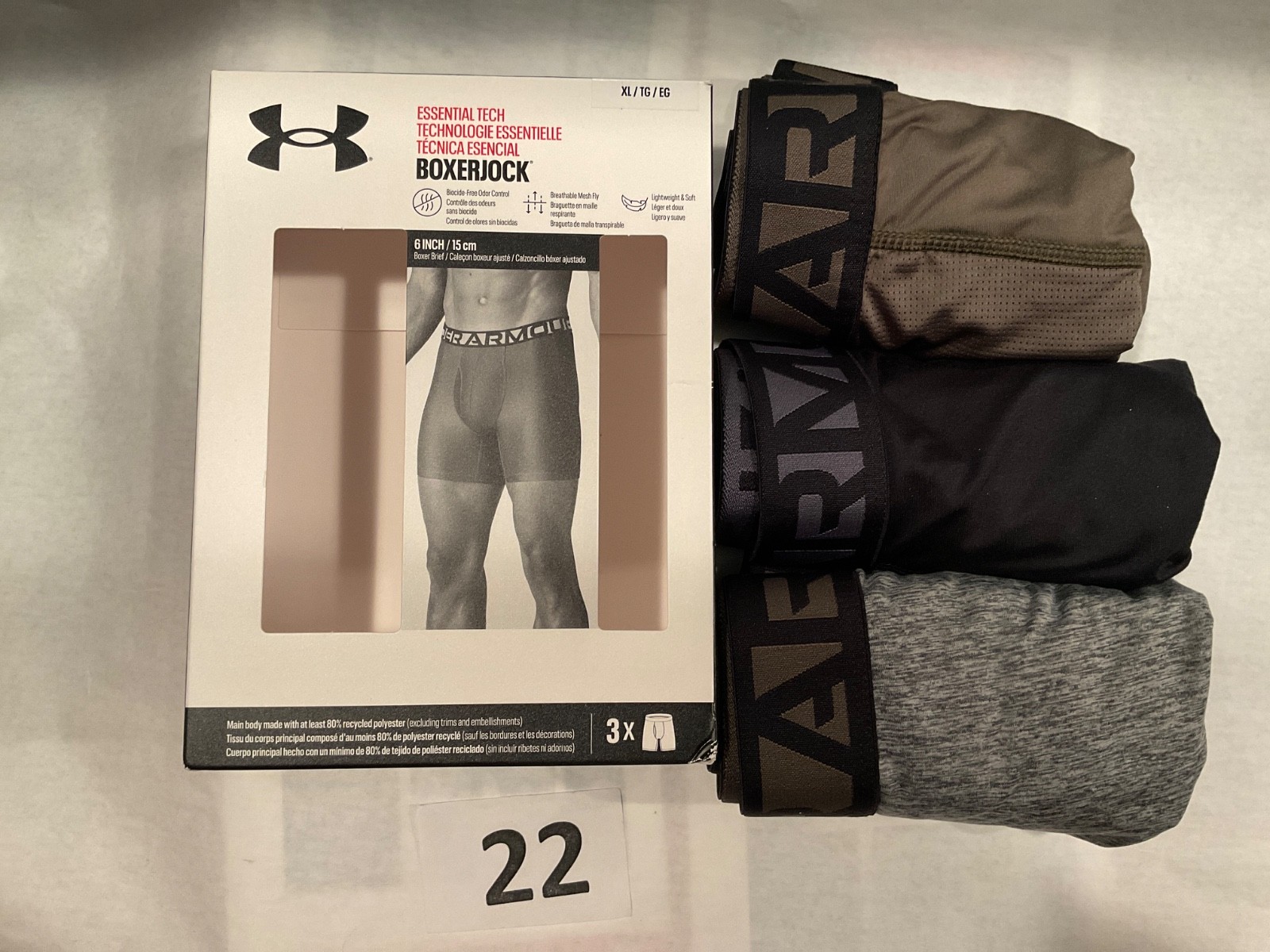 Under Armour 6 inch Tech Boxer Brief New Tag Men Sizes Box Contains 3 Boxerjocks