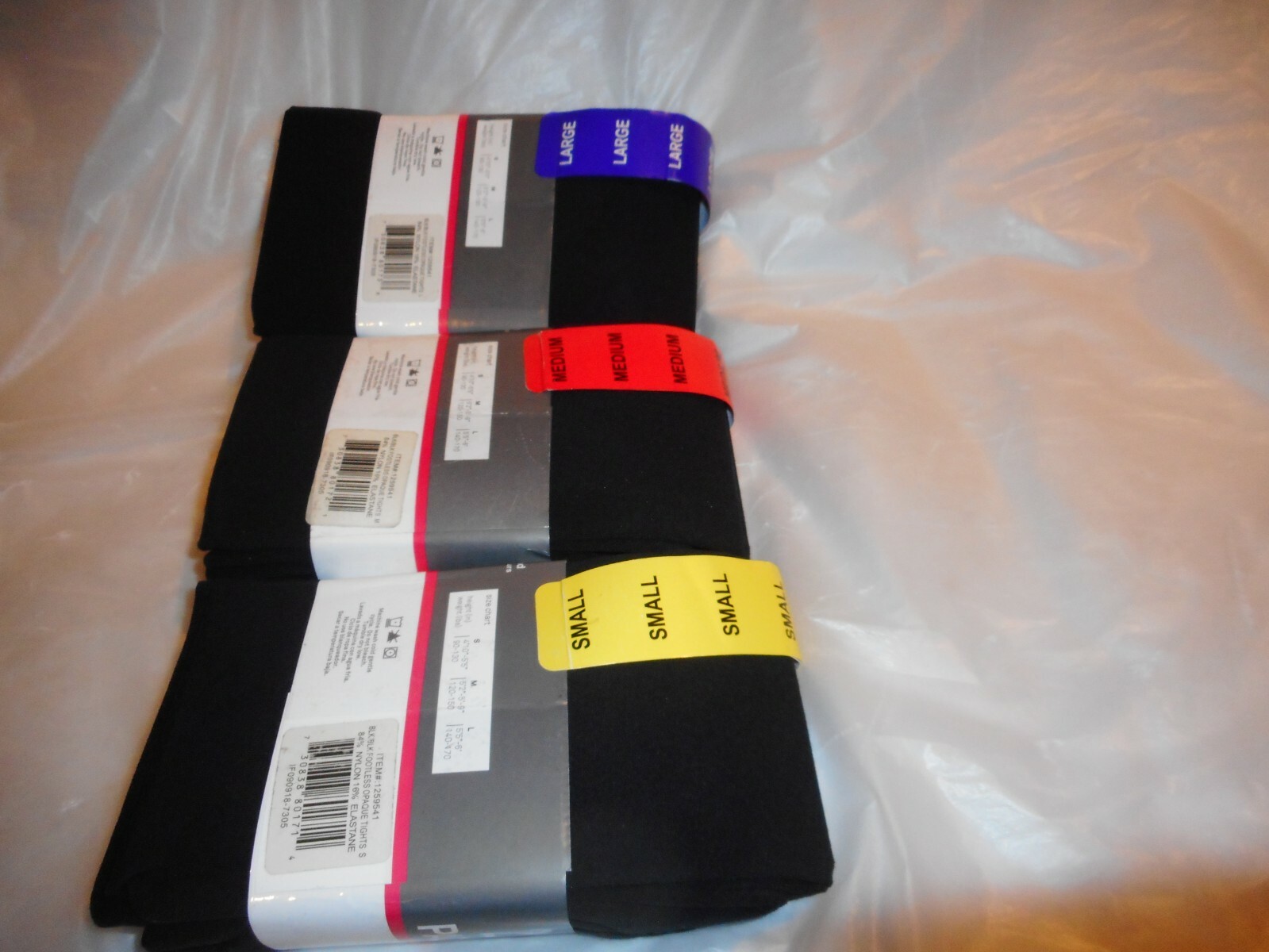 Yummie 2 PK by heather thomson Black Footless Opaque Tights S,M,,& L