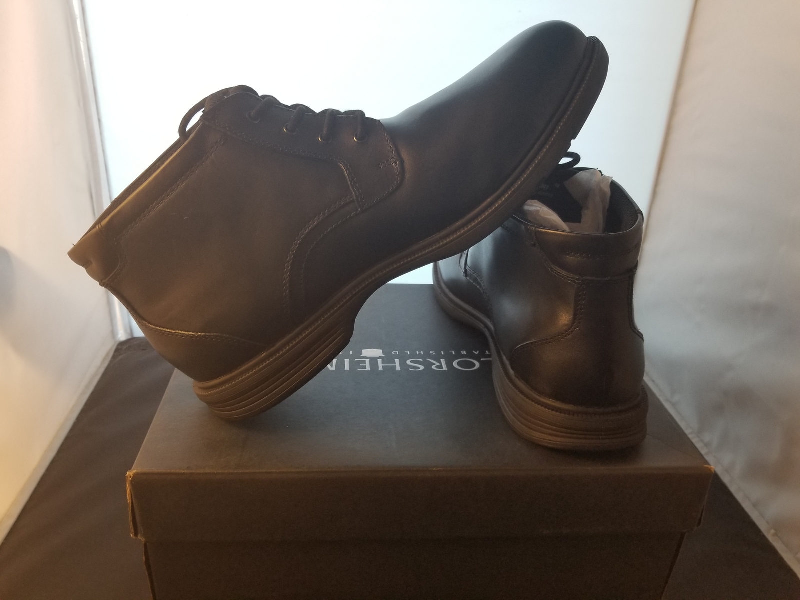 NIB Florsheim No Drip Size 14 D Black Colorway Memory Foam Footbed Chukka Boots