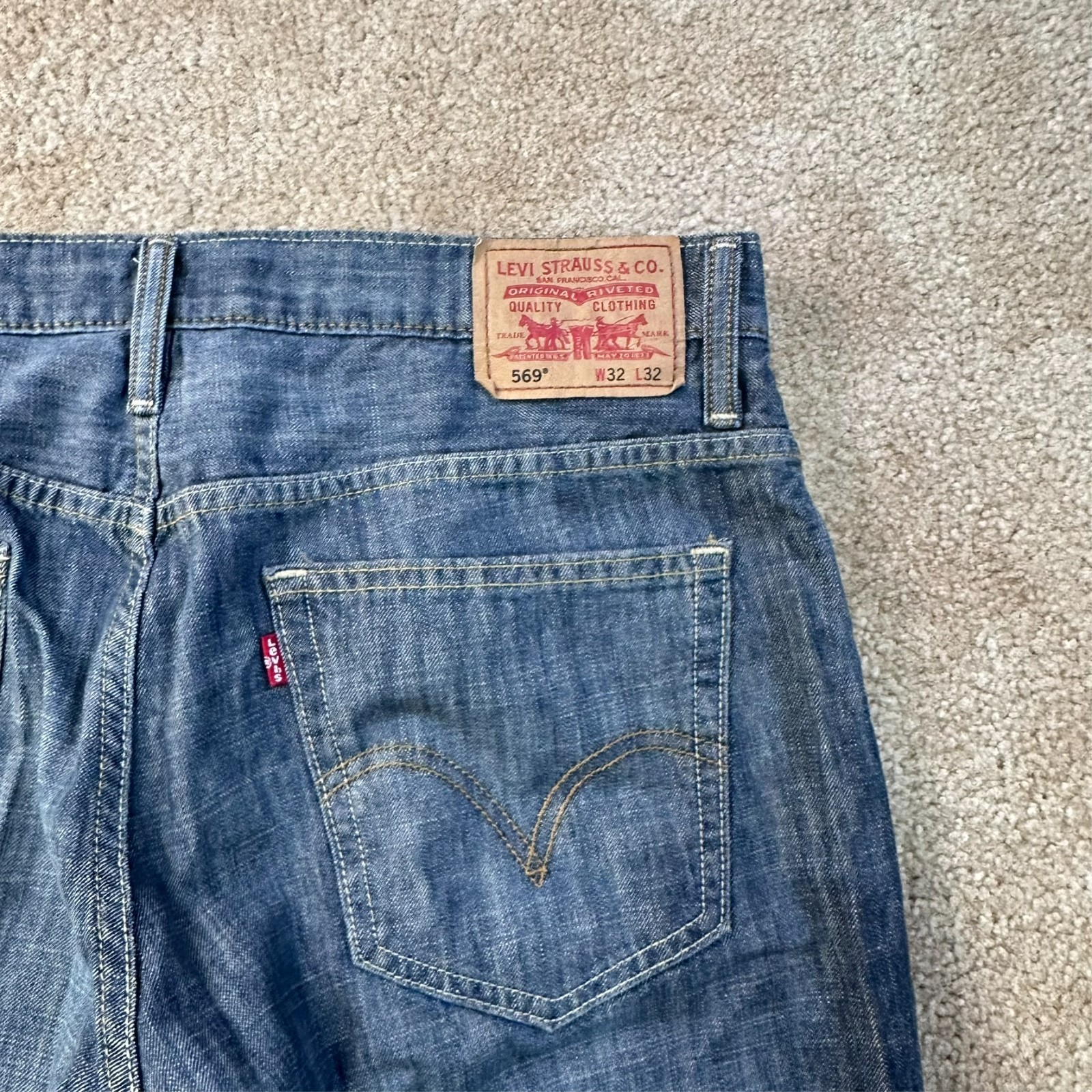 Levi’s 569 Loose Straight Jean’s Men’s 32×32 Pants Blue Denim Baggy