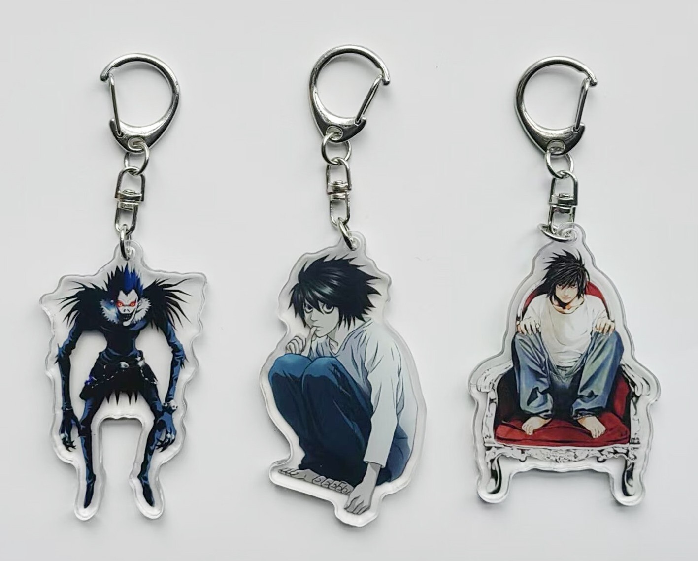 3PCS Death Note L RYUK Misa Amane Acrylic Keychains Key Charms You Pick