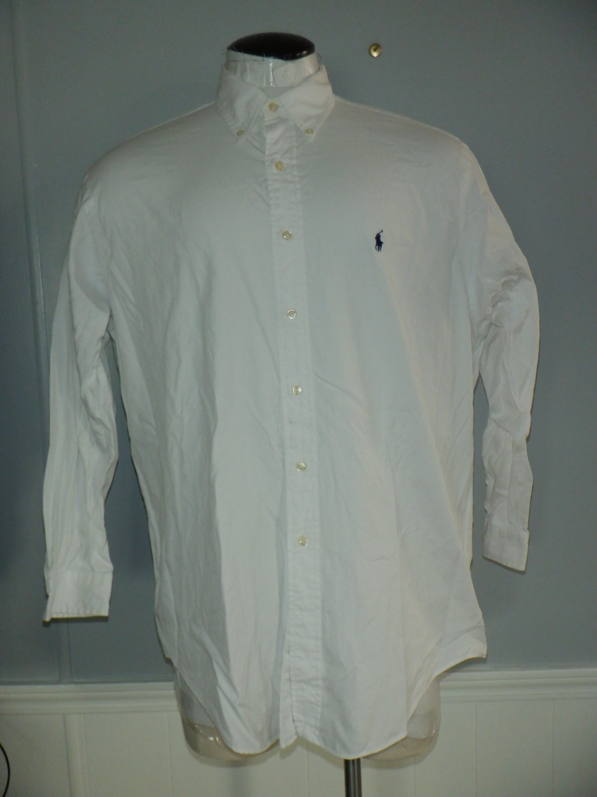 Men’s RALPH LAUREN CLASSIC FIT Sz 16 1/2-32/33 White Long Sleeved Button Shirt
