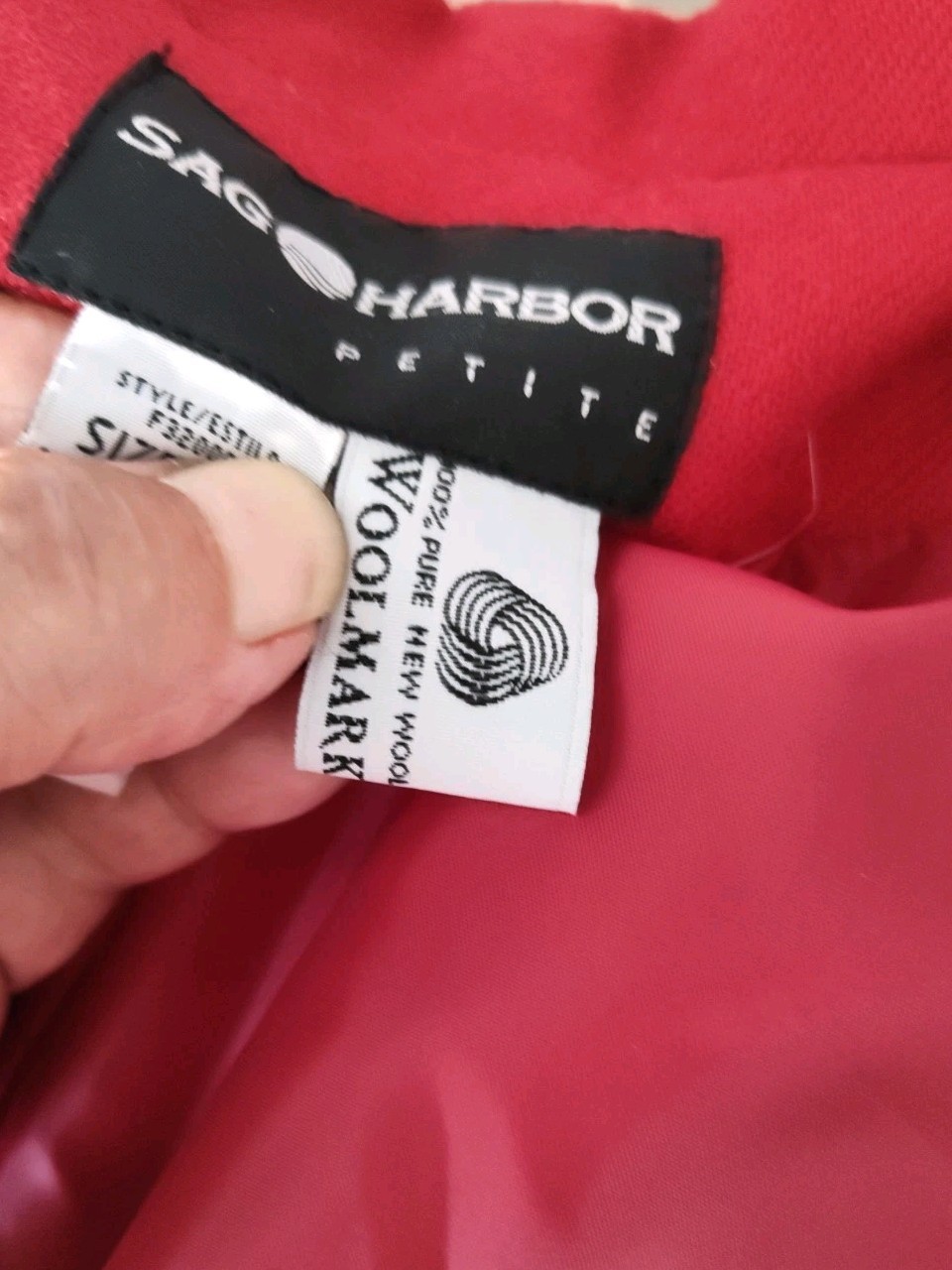 Vintage Sag Harbor 100% Wool 12 Petite Single Button Collared Lapel Blazer