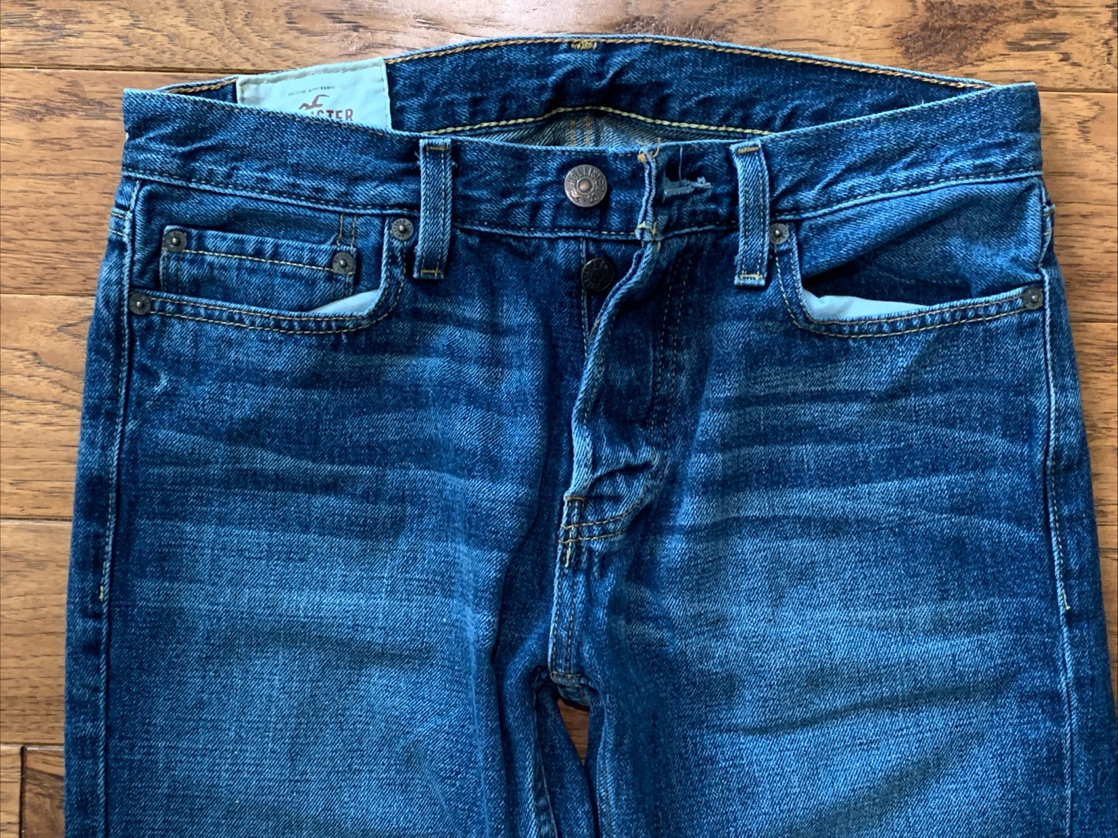 Hollister Men’s Jeans W29 L32 Blue Denim Button Fly