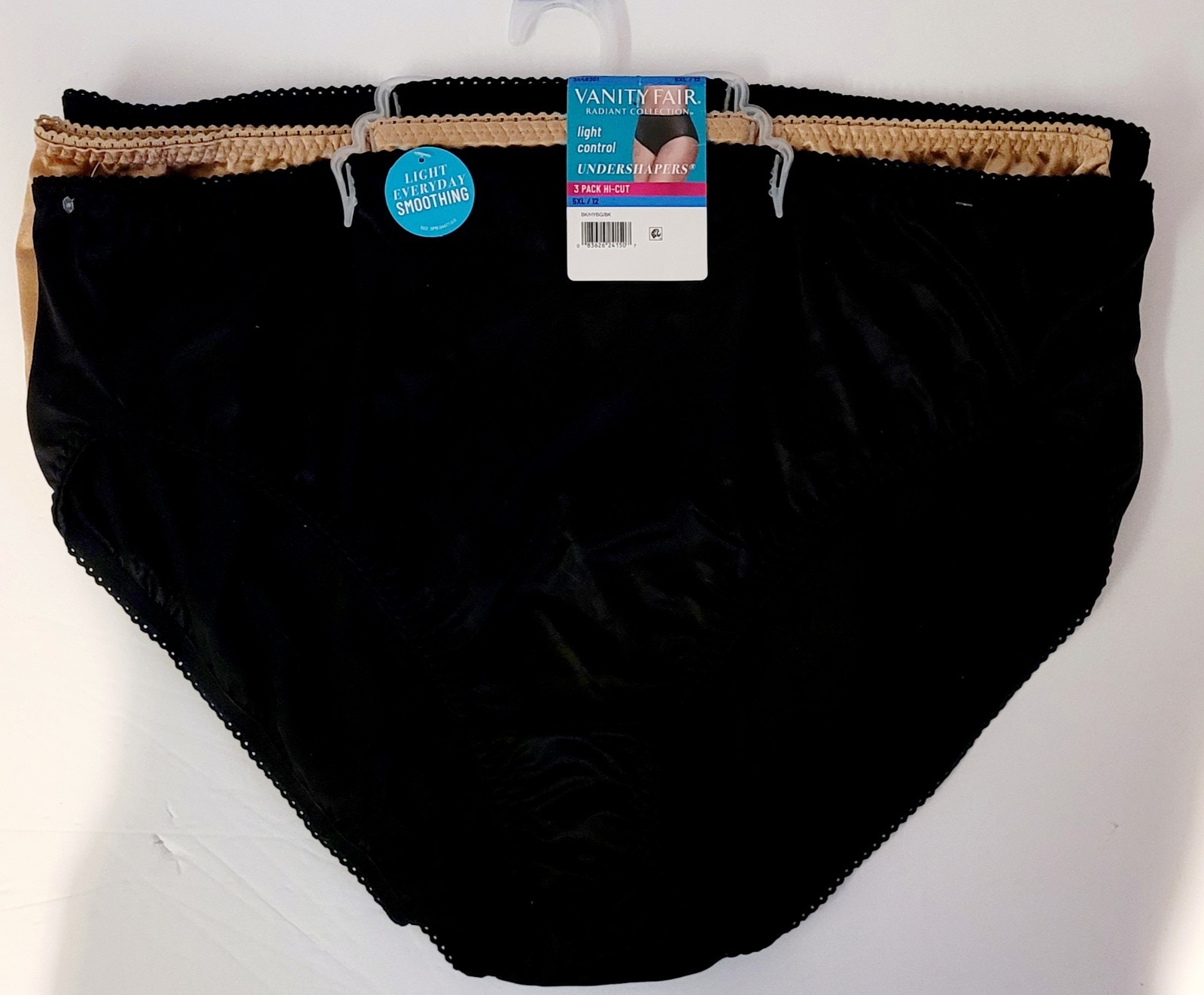 Vanity Fair Radiant Collection Light Control Undershapers, 3 Pack Hi-Cut 5XL