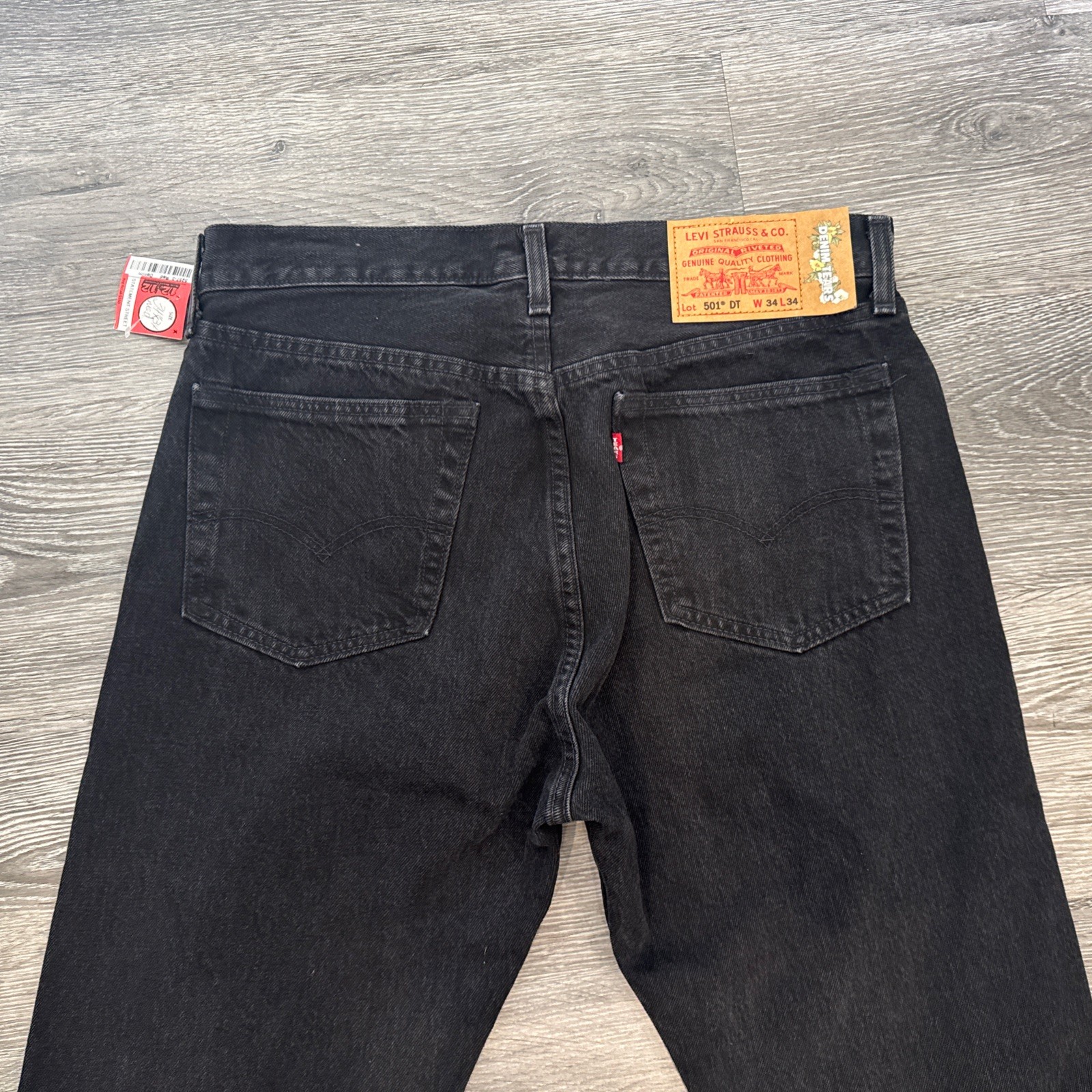 Levi’s 501 DT Denim Tears Mens Black Straight Leg Jeans 34×34 Button Fly Nice!!!