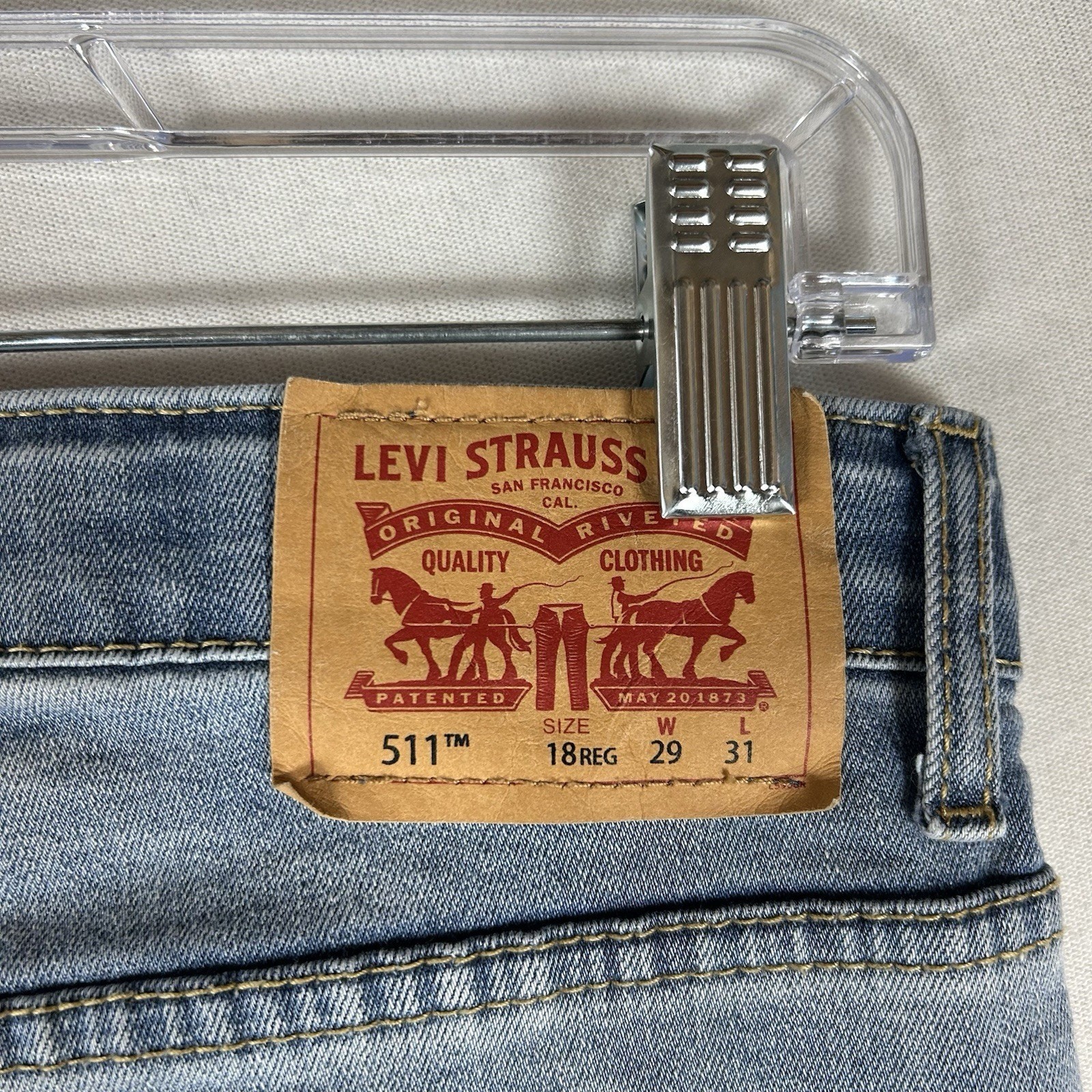 Levi’s Boys’ 511 Slim Fit Eco Performance Jeans Size 18 Reg (29×31) Blue Casual