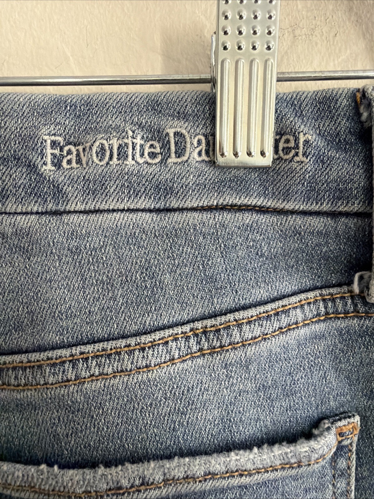 Favorite Daughter The Sara 28 X 28 Light Wash Super High Rise Skinny Jeans Blue