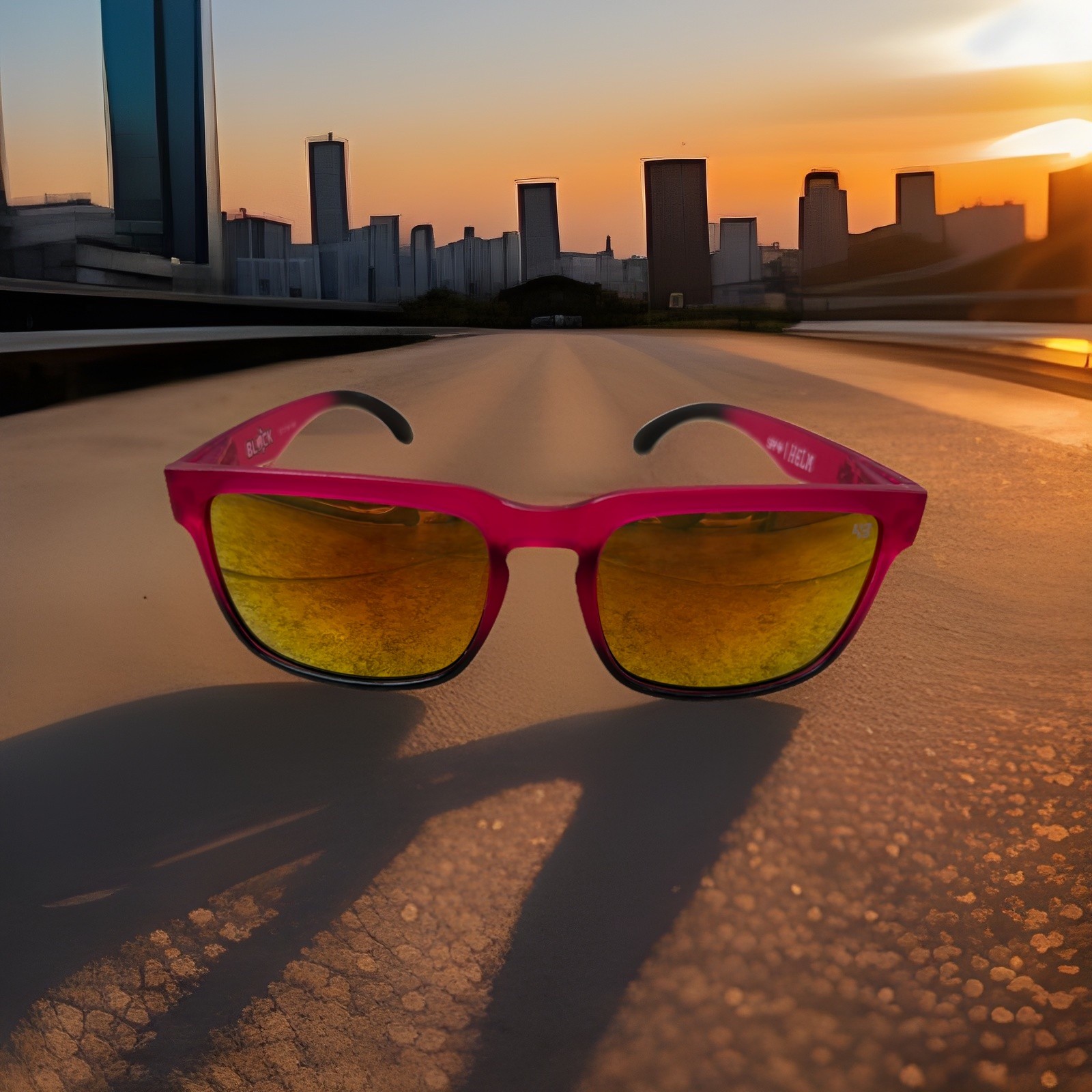 New SPY+ Helm Sunglasses Black Pink Frame Mutli color Lense UV400 Unisex