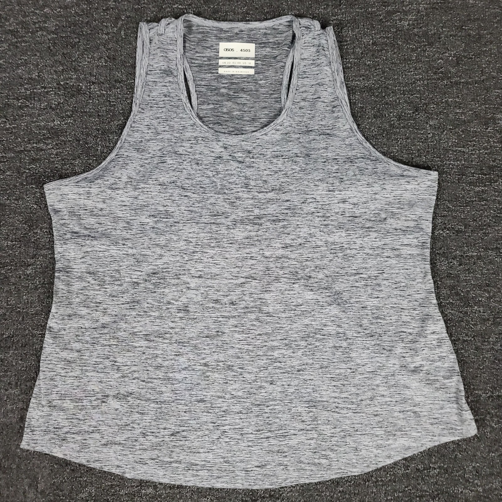 ASOS Tank Top Womens 18 XL Gray Running Gym Workout Active Performance Stretch
