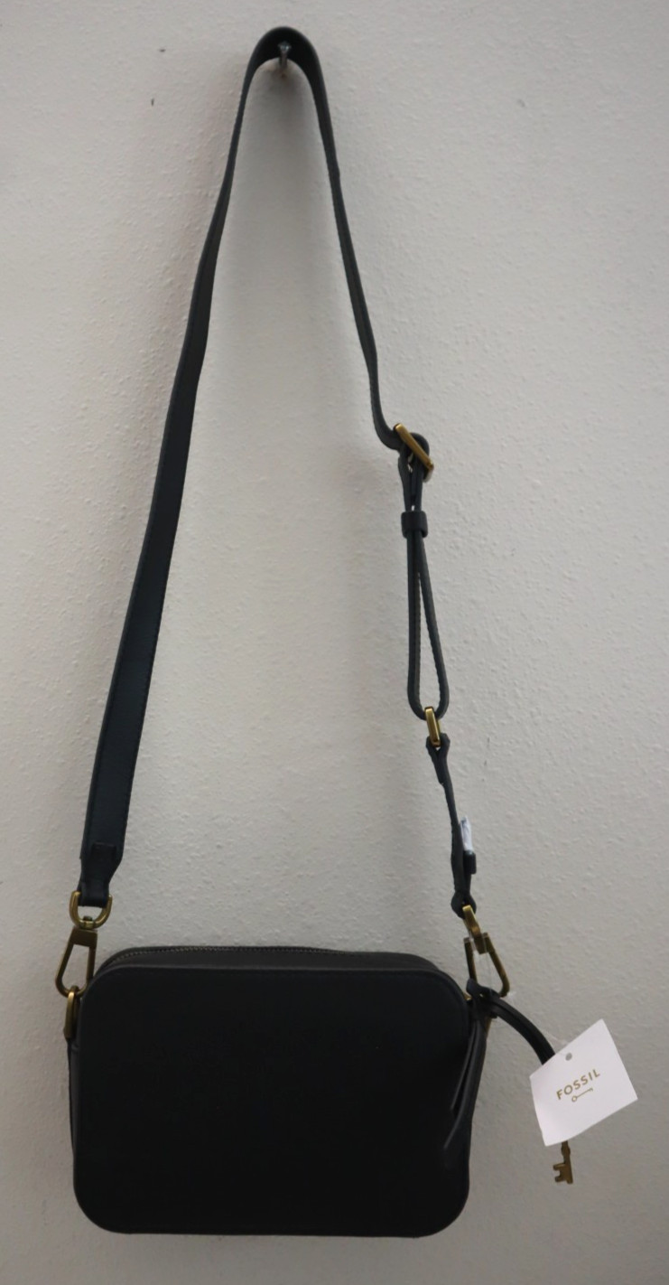 Fossil SHB3125001 Women’s Black Pebble Bryce Leather Small Crossbody Bag $180