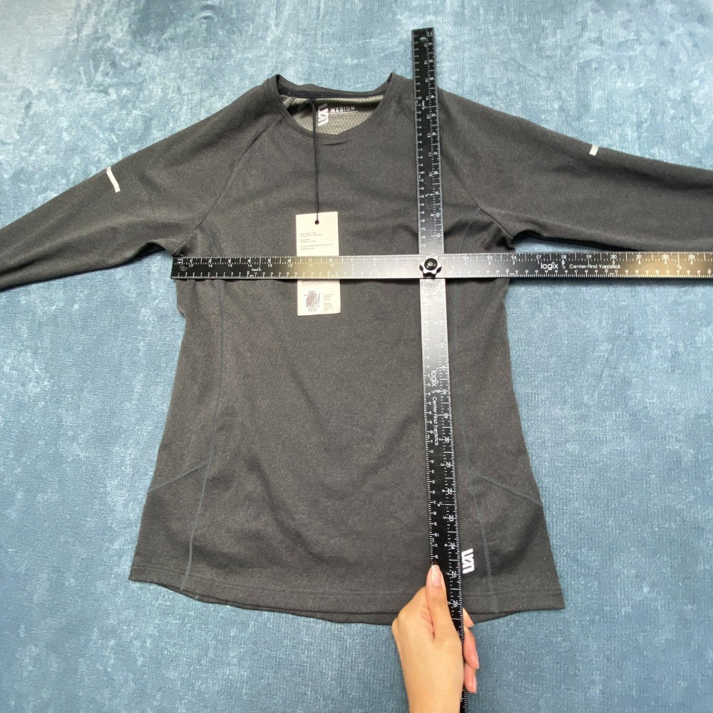 Second Skin Training Top Womens Medium Pure Black Raglan Sleeve Running Athletic