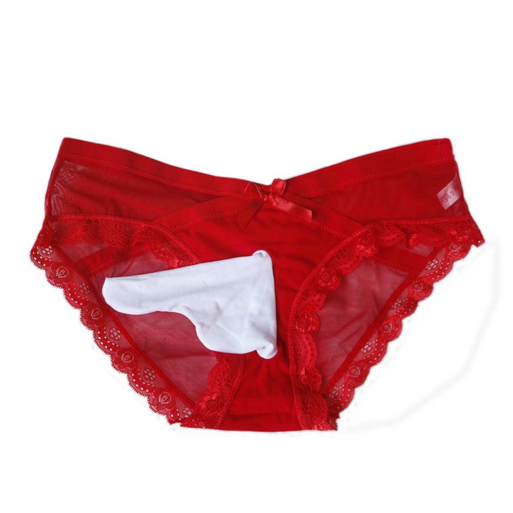 All Seasons Men Underwear Briefs Sexy Bugle Pouch Fashion Lacework Bowknot