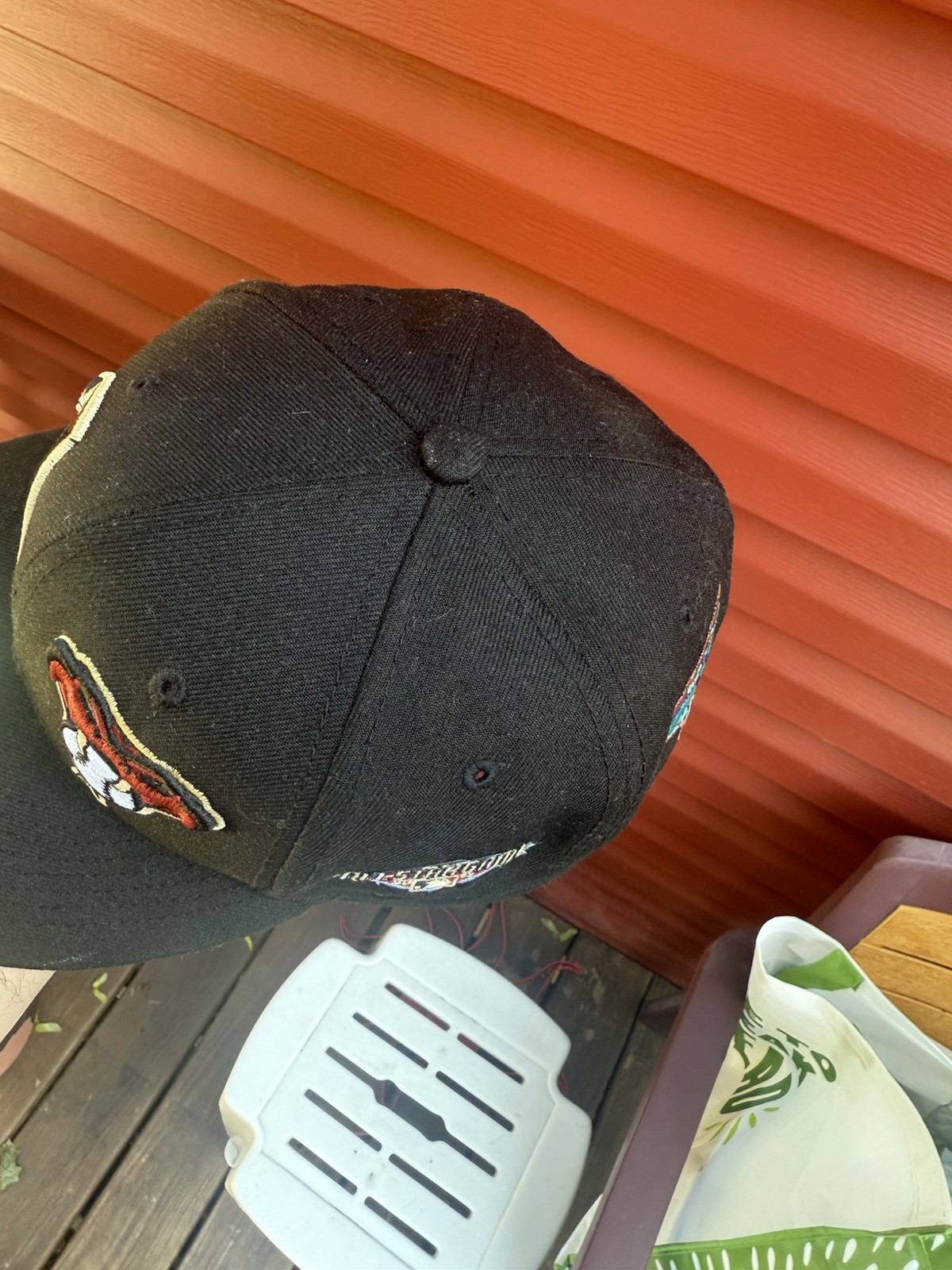 VTG New Era Arizona Diamondbacks 2001 WS Patch MLB Fitted Hat 59 Fifty Sz 7 3/8