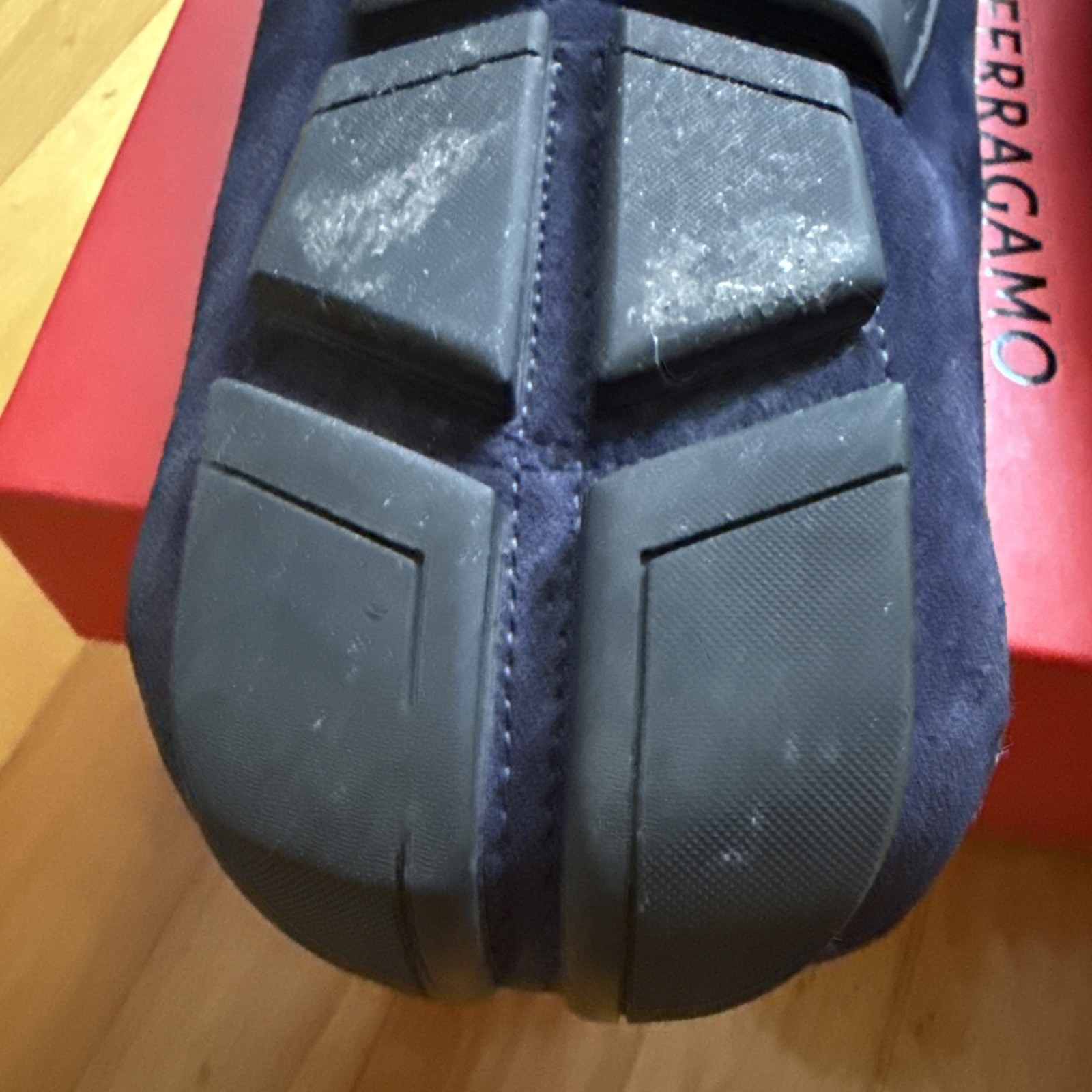 Salvatore Ferragamo Men’s Shoes, Moccasin Dark Blue US Size 12 with box